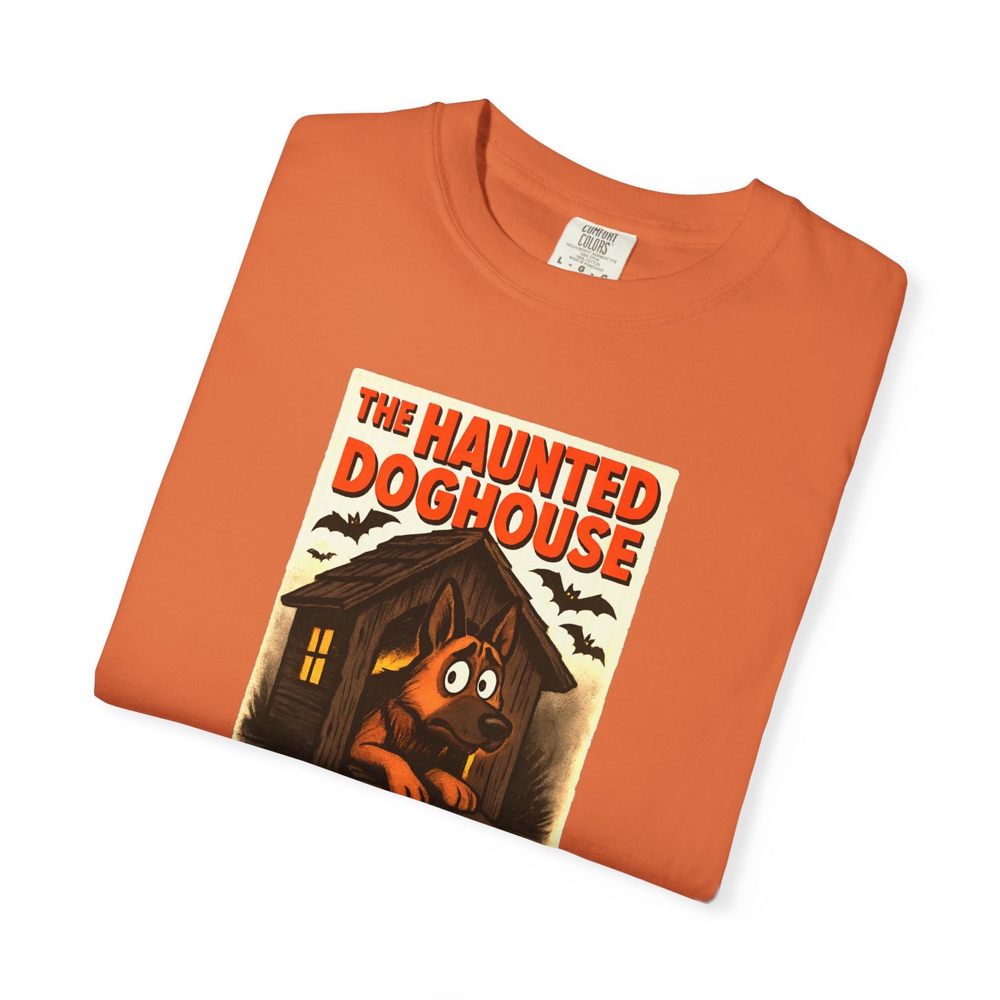 Haunted Doghouse Unisex T-Shirt, Halloween Tees, Dog Lover Shirt, Spooky Graphic Tee, Fun Casual Wear