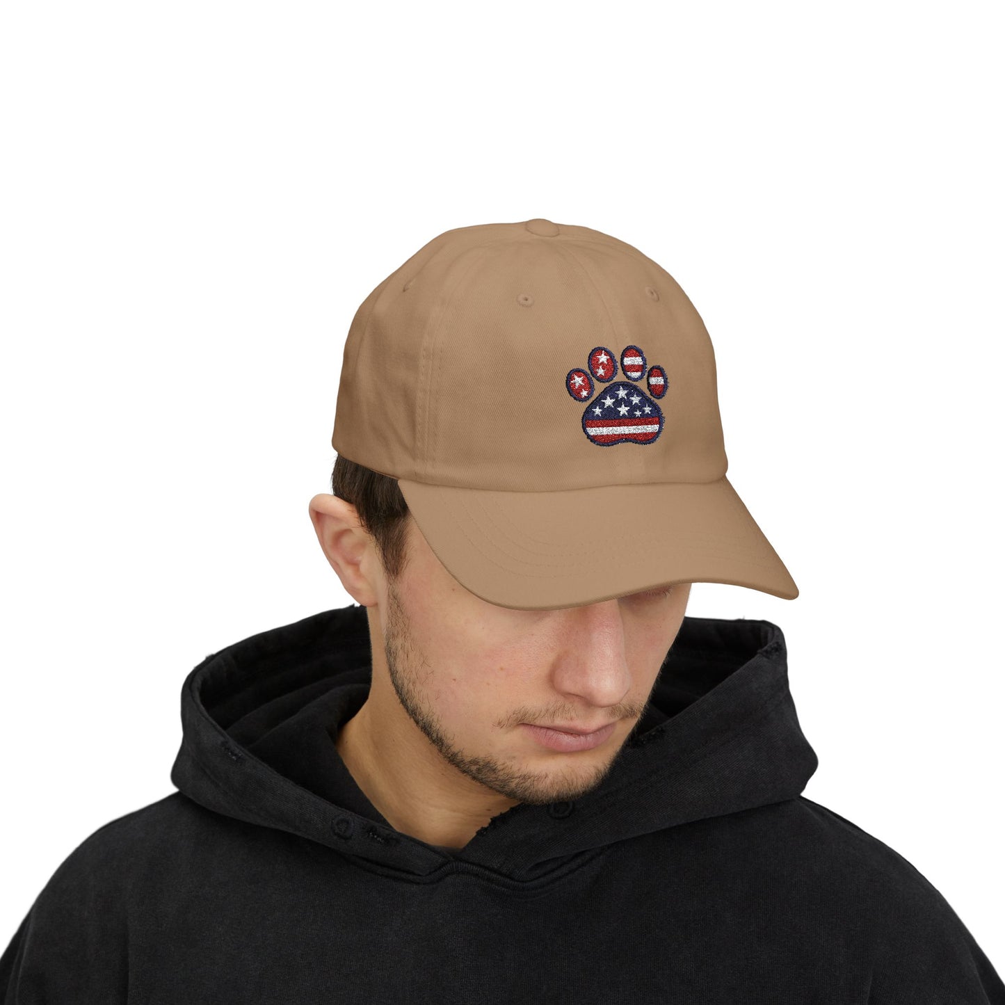 Dad Cap Patriotic American Flag Pawprint