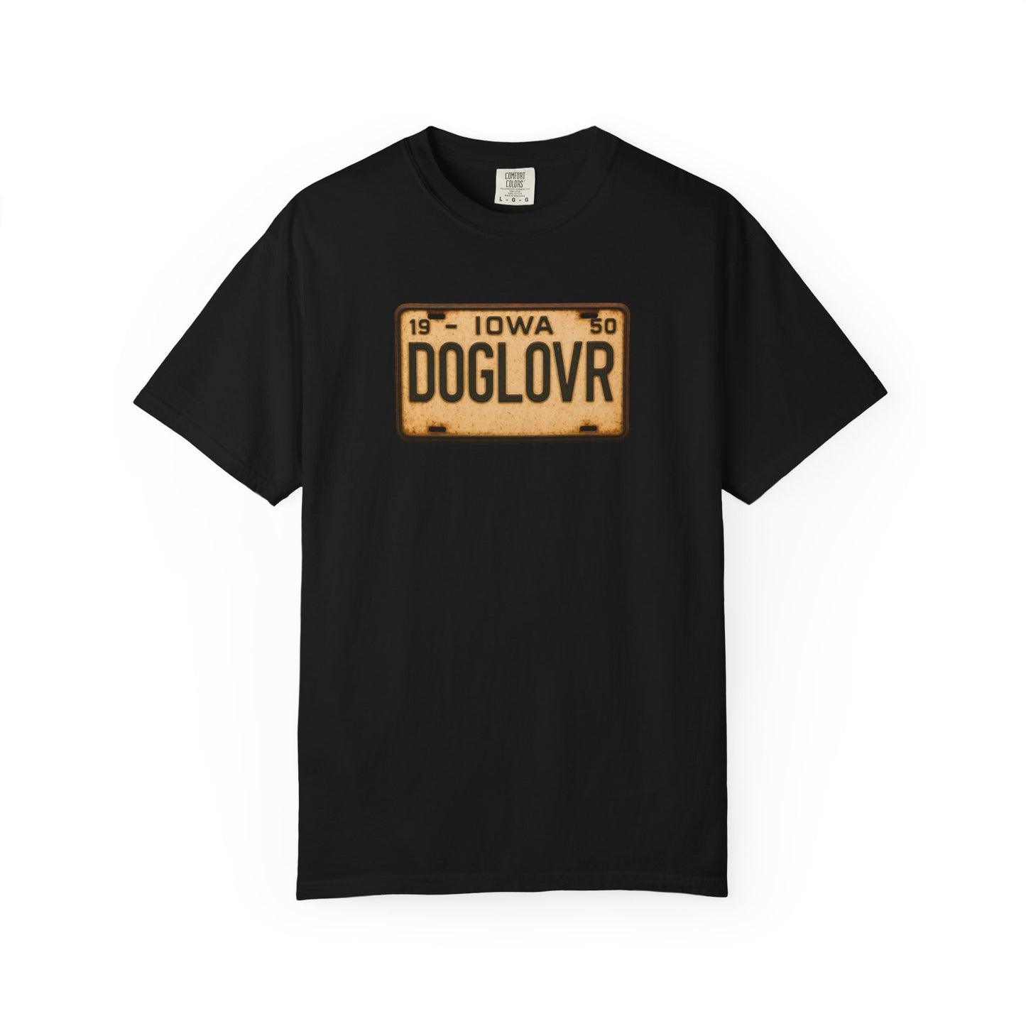 Vintage Iowa DOGLOVR State License Plate T-Shirt