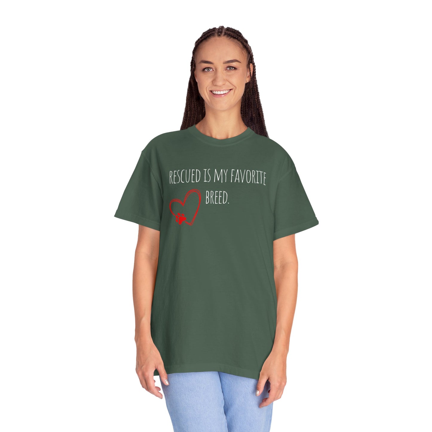 Unisex T-Shirt - "Rescued is My Favorite Breed" - Perfect for Dog Lovers