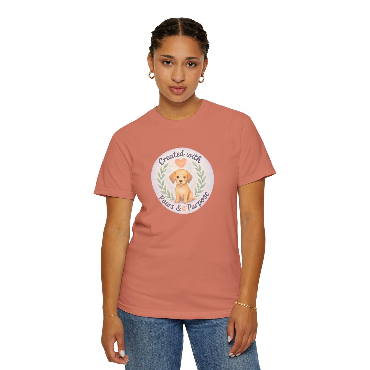 Created with Paws & Purpose T-Shirt, Pet Lover Gift, Dog Lover Apparel, Animal Rescue Support, Unique Gifts for Dog Owners