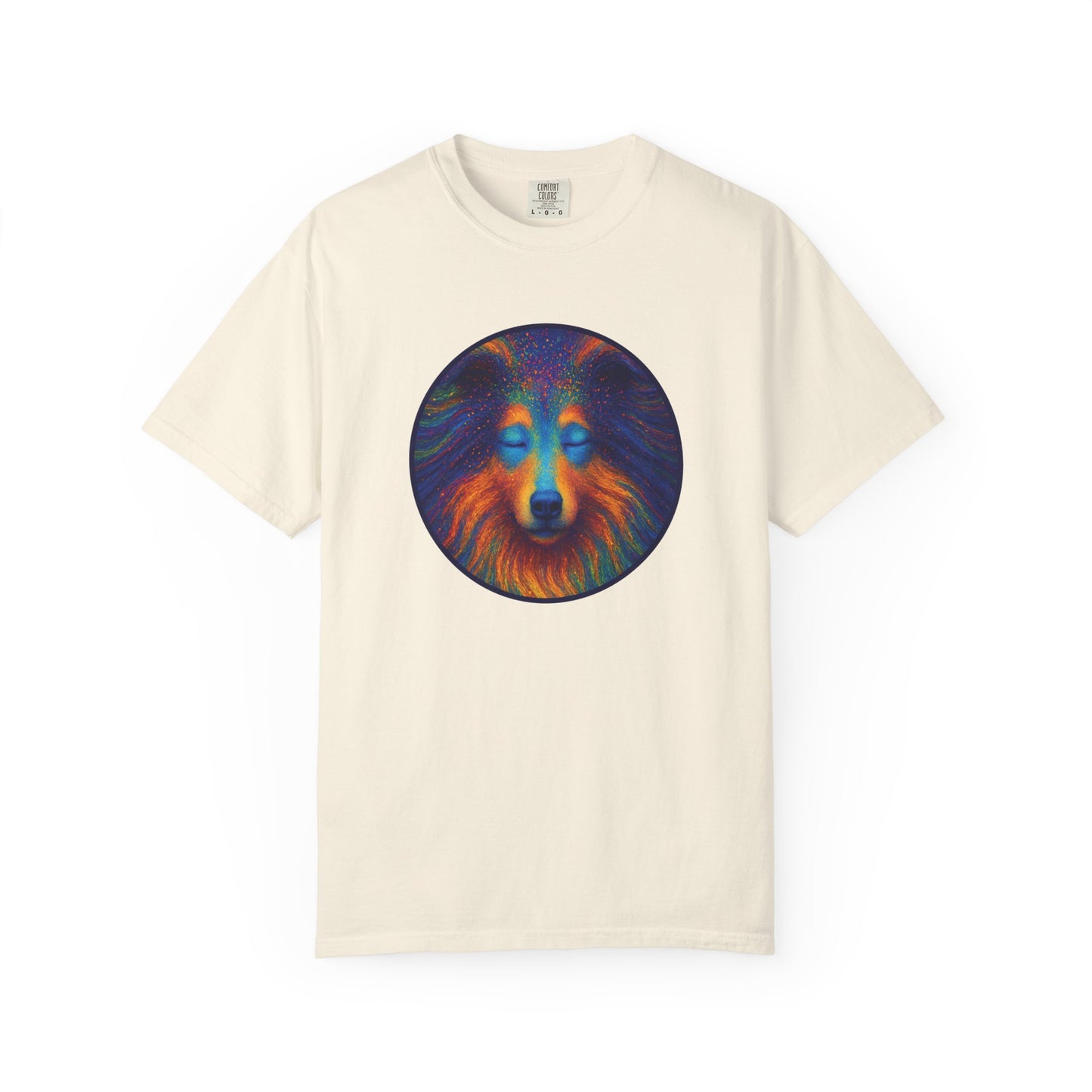 Vibrant Art T-Shirt, Psychedelic Collie Shirt, Unisex Tee, Unique Graphic Tee, Bohemian Style T-Shirt, Nature Lover Gift