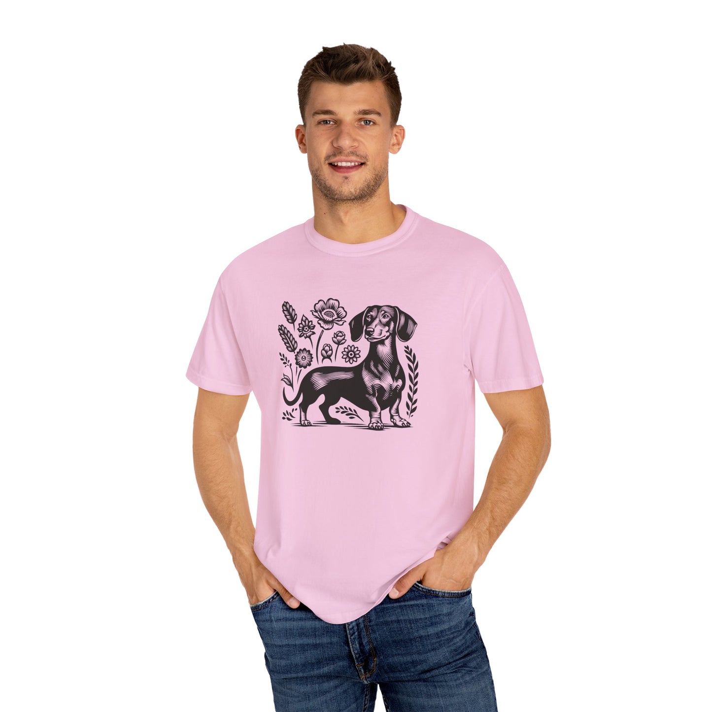 Floral Dachshund Unisex T-Shirt - Comfy Pet Lover Gift