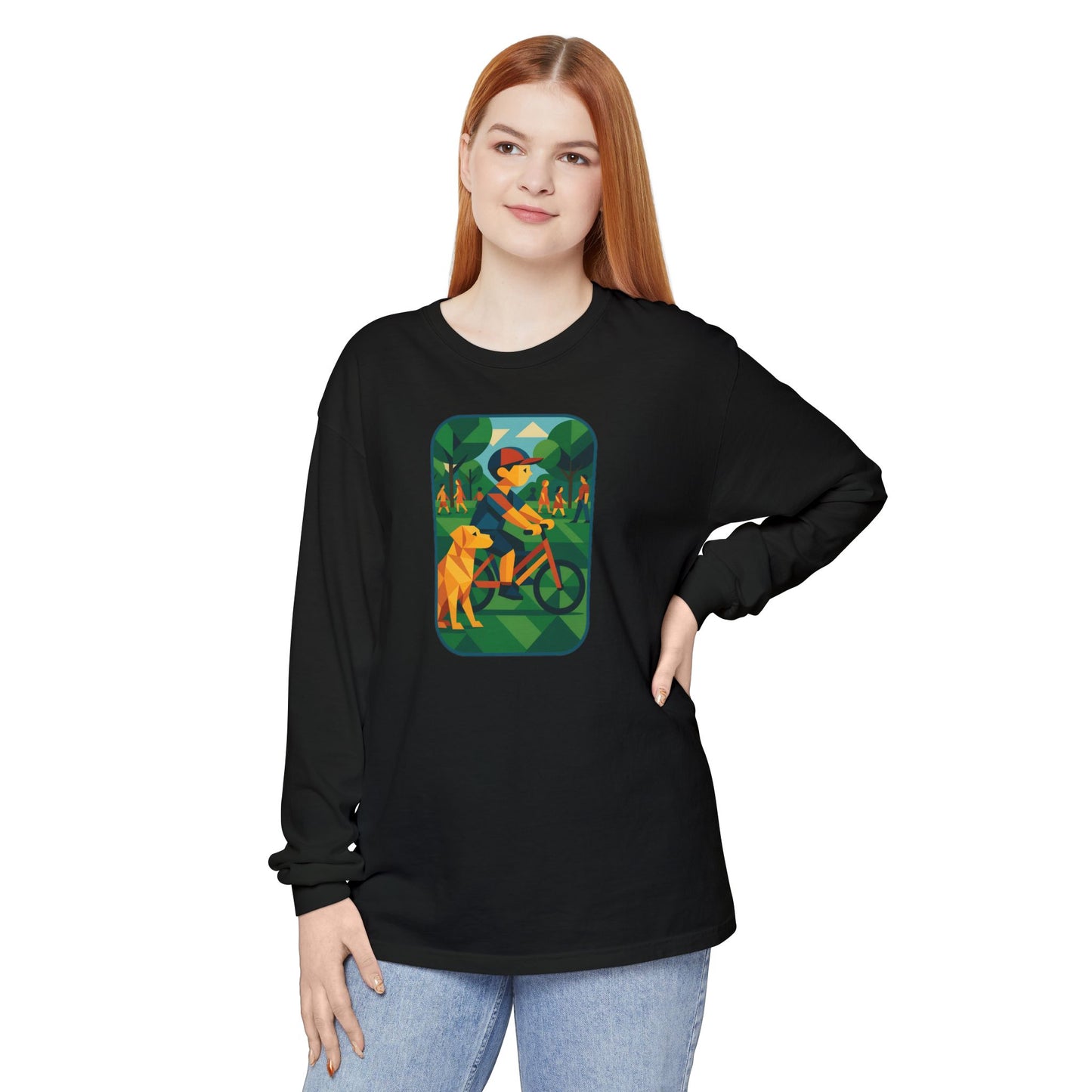 Park Walk Adventure T-Shirt, Eco-Friendly Tee, Dog Lover Apparel, Nature Print Shirt, Perfect for Outdoor Activities