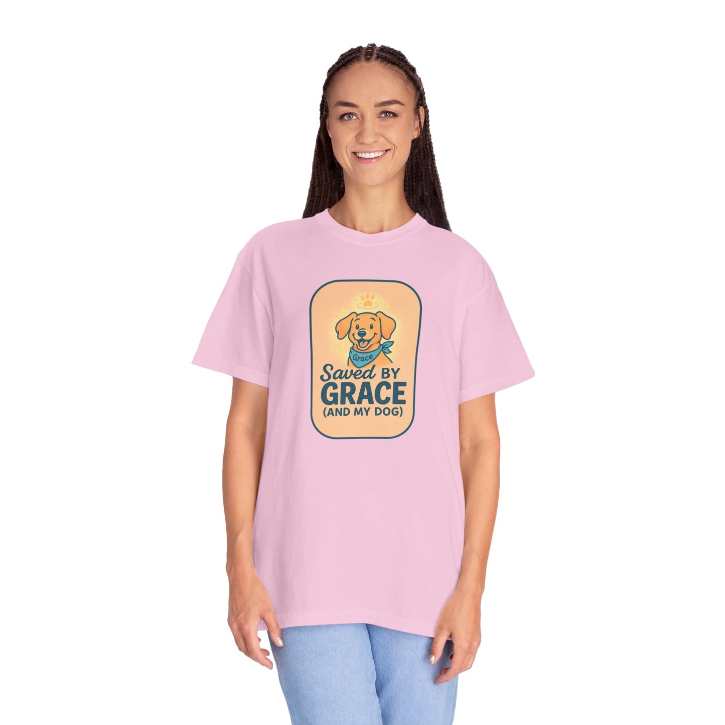 Dog Lover's Saved by Grace T-Shirt, Pet Lover Gift, Casual Tee, Birthday, Dog Adoption, Unisex Fashion, Cute Animal Shirt