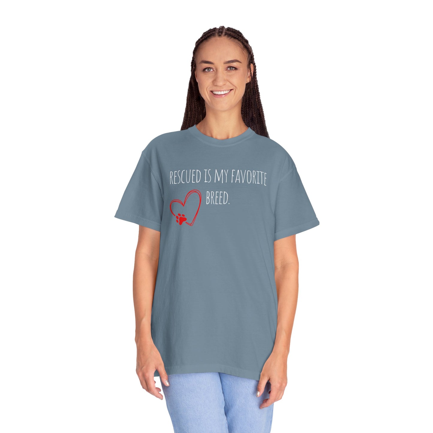 Unisex T-Shirt - "Rescued is My Favorite Breed" - Perfect for Dog Lovers