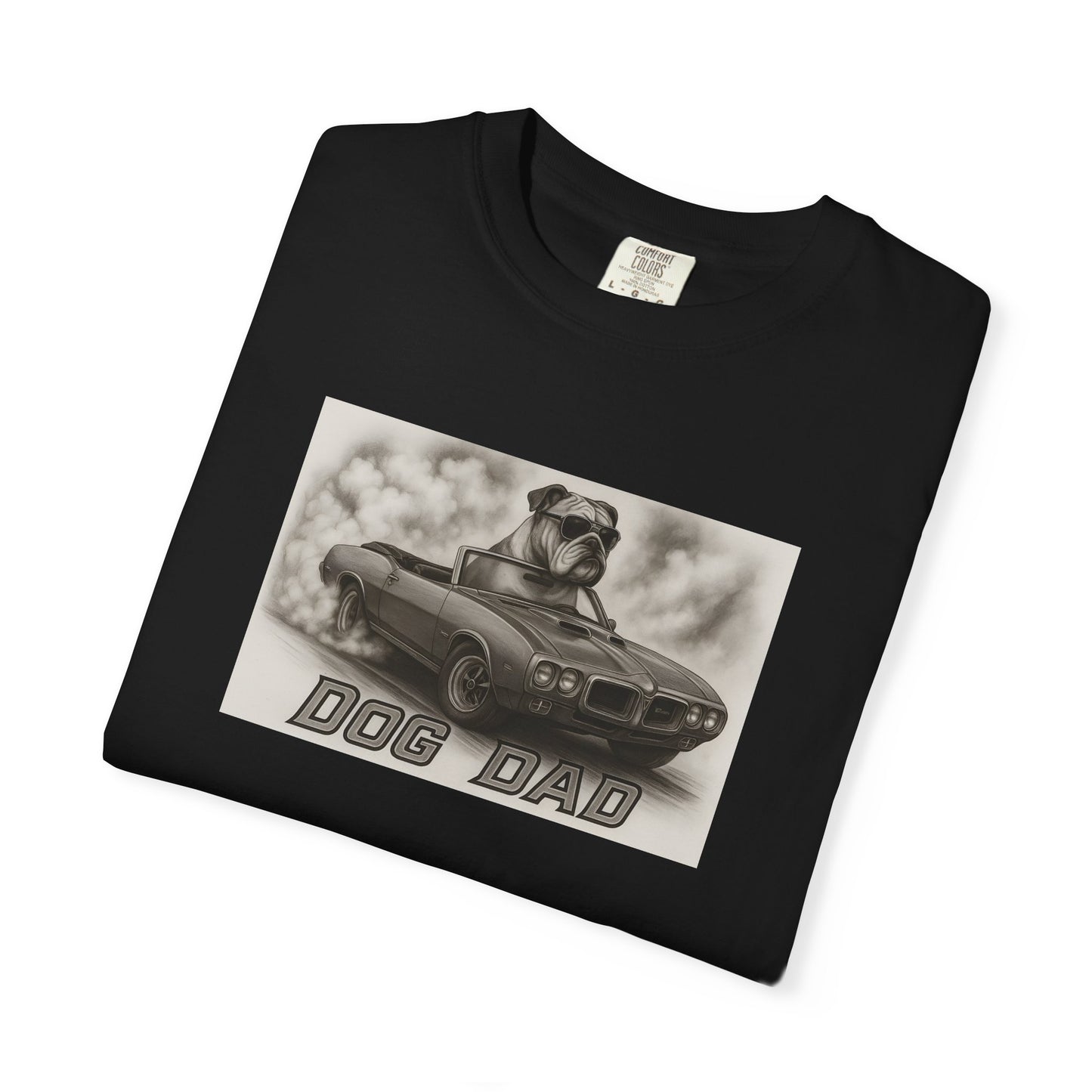 Dog Dad - Bulldog - Cool Dogs in Cool Cars T-Shirt Collection | Funny Dog Lover Apparel for Men