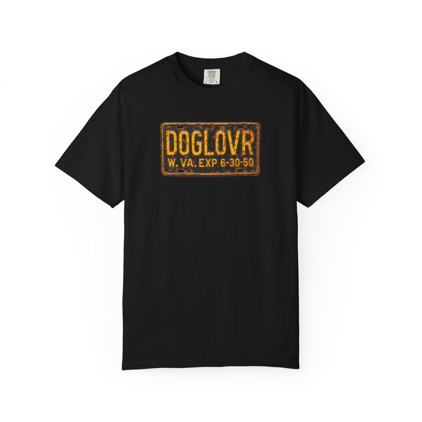 Vintage West Virginia DC DOGLOVR State License Plate T-Shirt