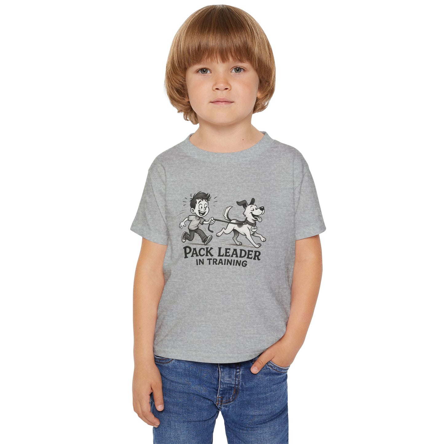 Toddler T-shirt, Cute Dog and Kid Design, Pack Leader in Training Tee, Gift for Dog Lovers, Kids Apparel, Animal Themed Shirt
