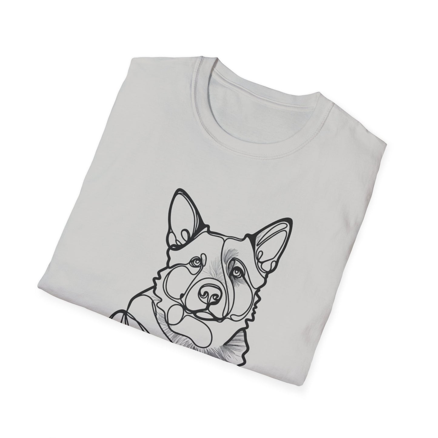 🖤 True Grit – Blue Heeler Line Art Tee – Minimalist Dog Outline Design