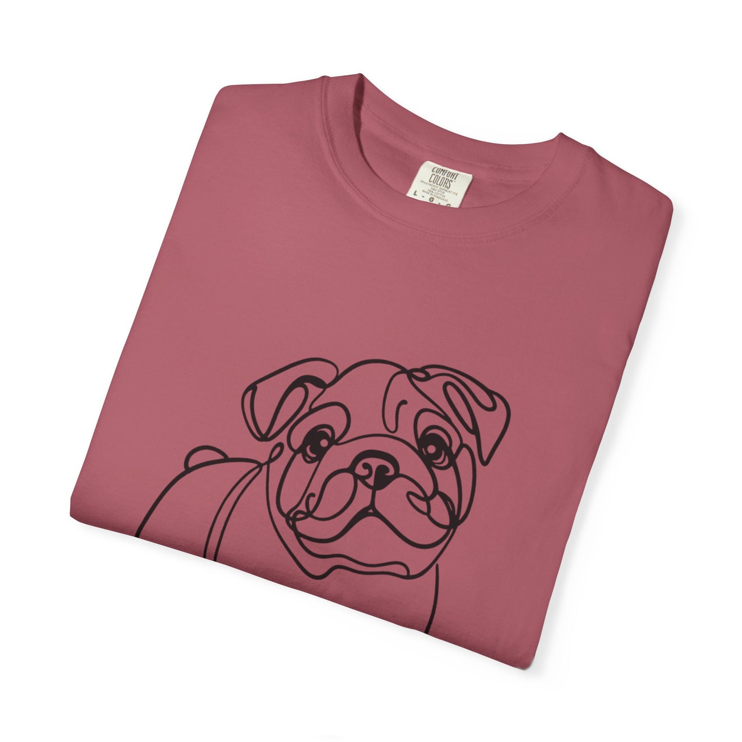 Unisex Garment-Dyed T-shirt with Minimalist Bulldog Design