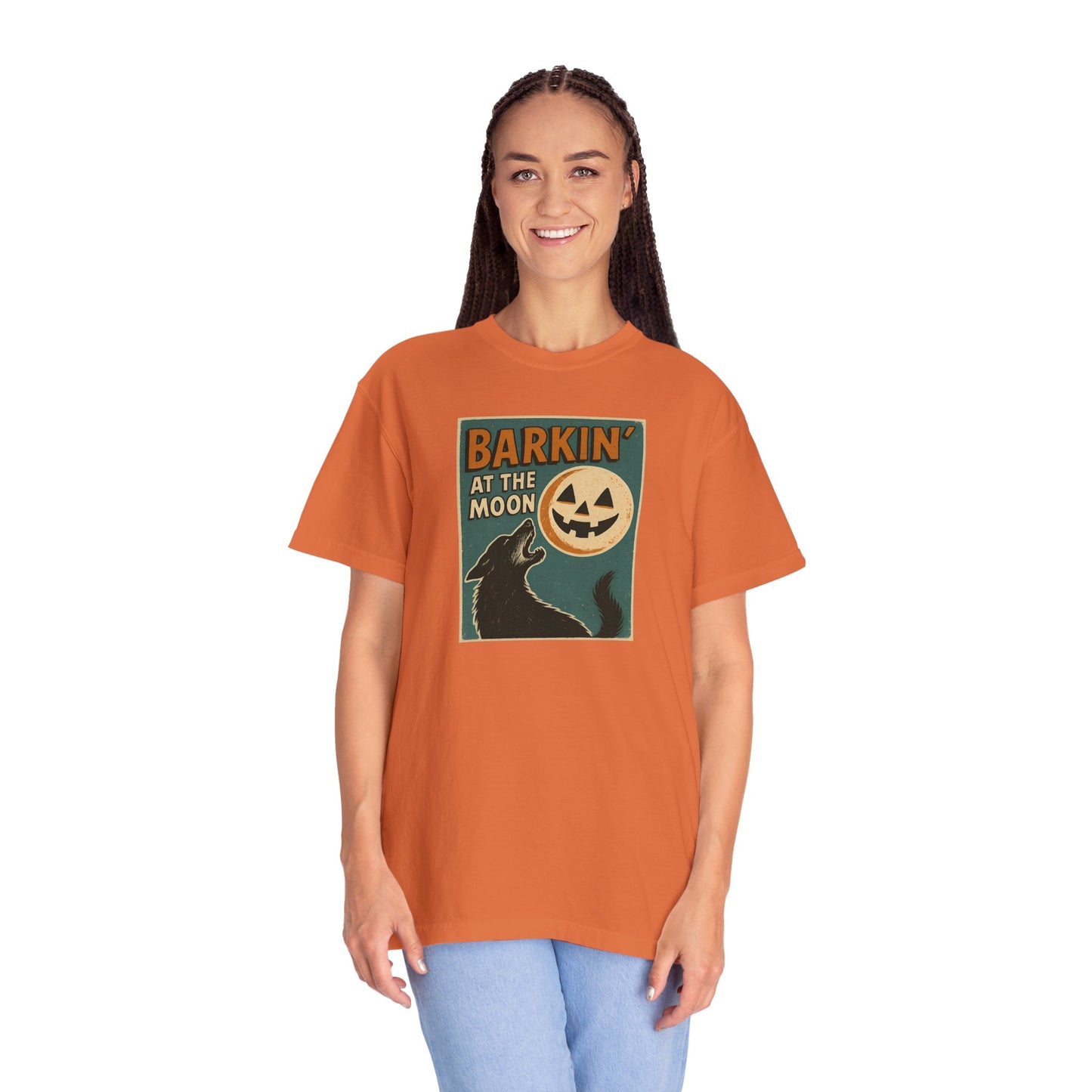 Spooky Howling Dog T-Shirt | Halloween Shirt | Mens Unisex Tee | Halloween Costume | Dog Lover Apparel | Barkin' at the Moon Tee