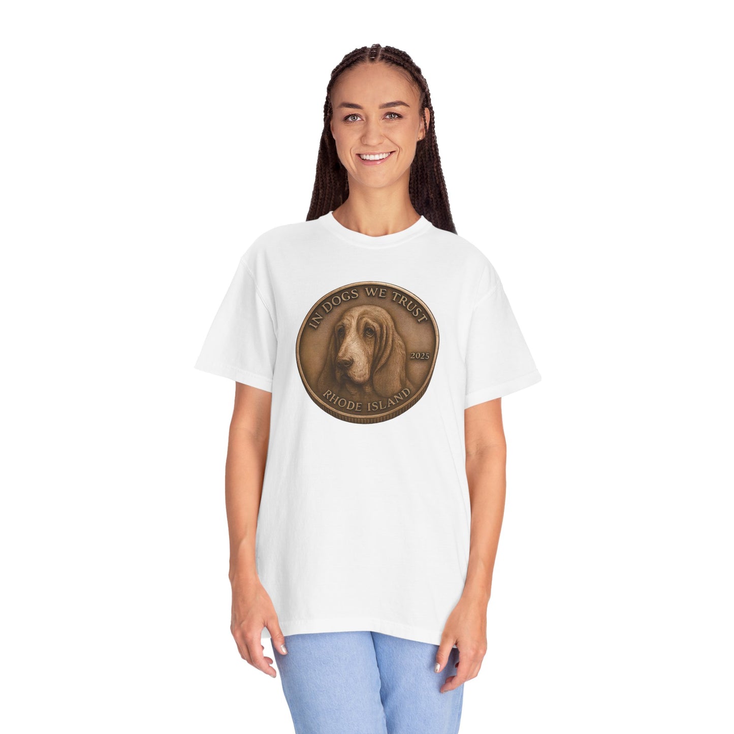 Rhode Island State Coin T-Shirt Collection - Proud Dog Breed Illustrations