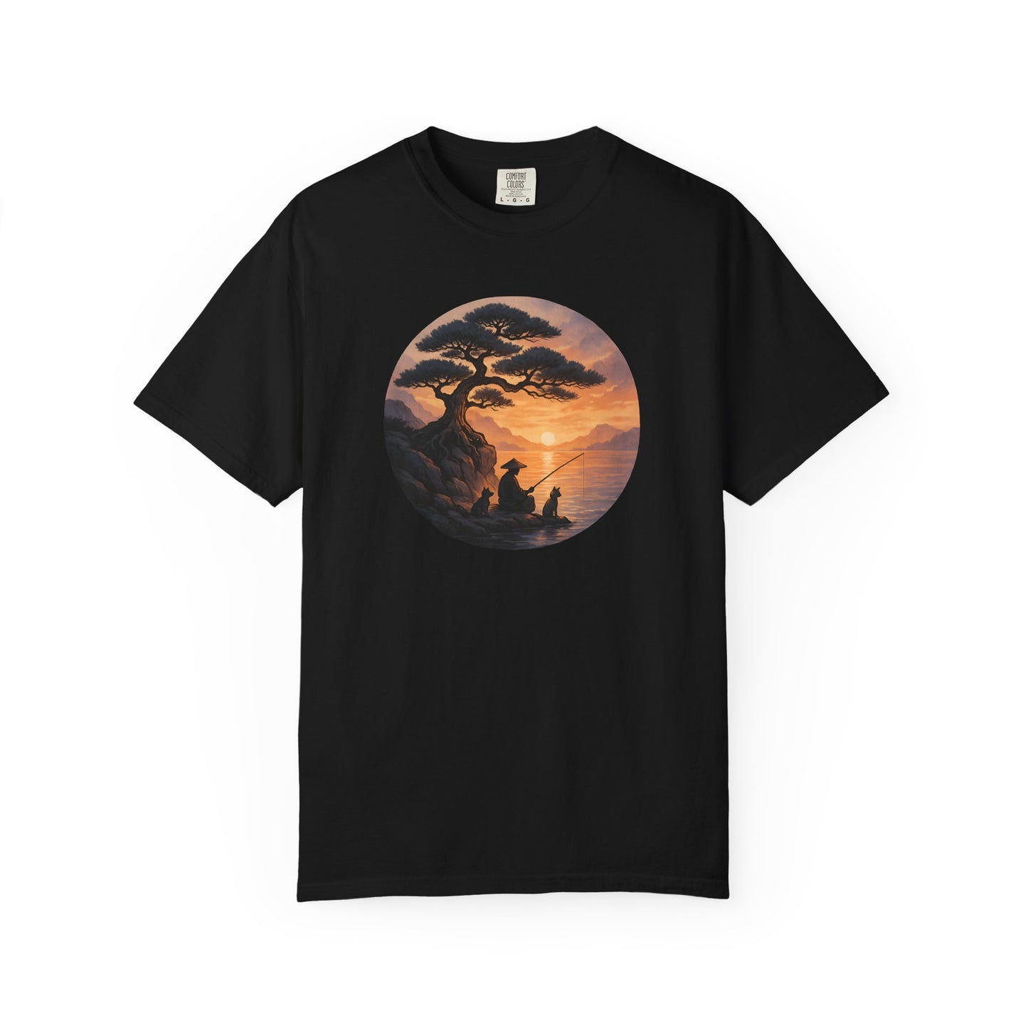 Vintage Sunset Fisherman Unisex T-shirt