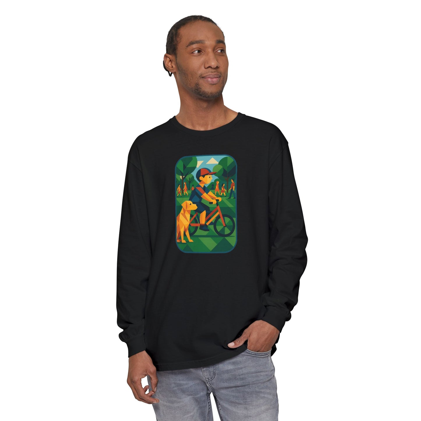 Park Walk Adventure T-Shirt, Eco-Friendly Tee, Dog Lover Apparel, Nature Print Shirt, Perfect for Outdoor Activities