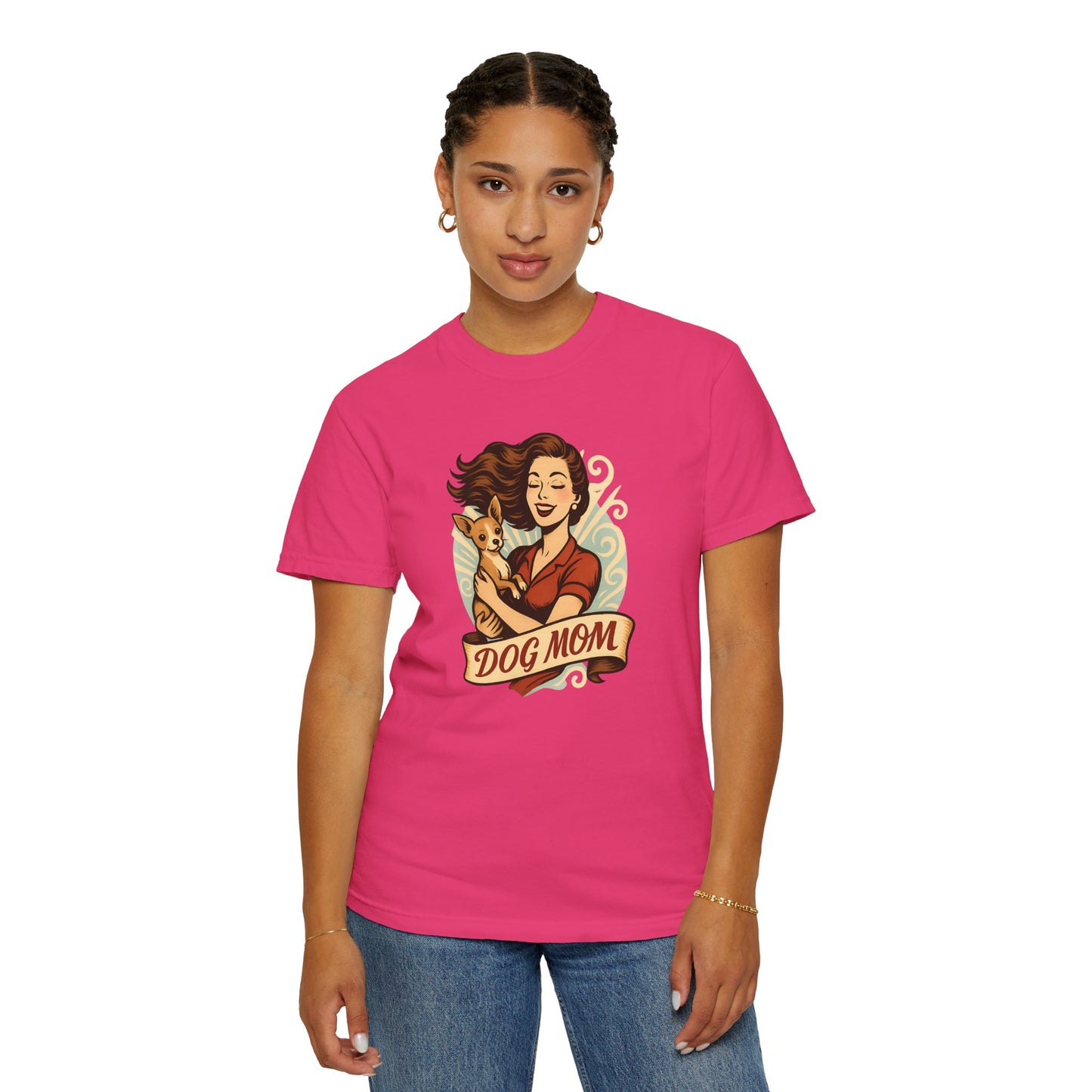 Dog Mom T-Shirt, Unisex Dog Lover Tee, Pet Owner Gift, Cute Dog Theme Apparel, Mother's Day Gift Idea, Casual Dog Mom Outfit