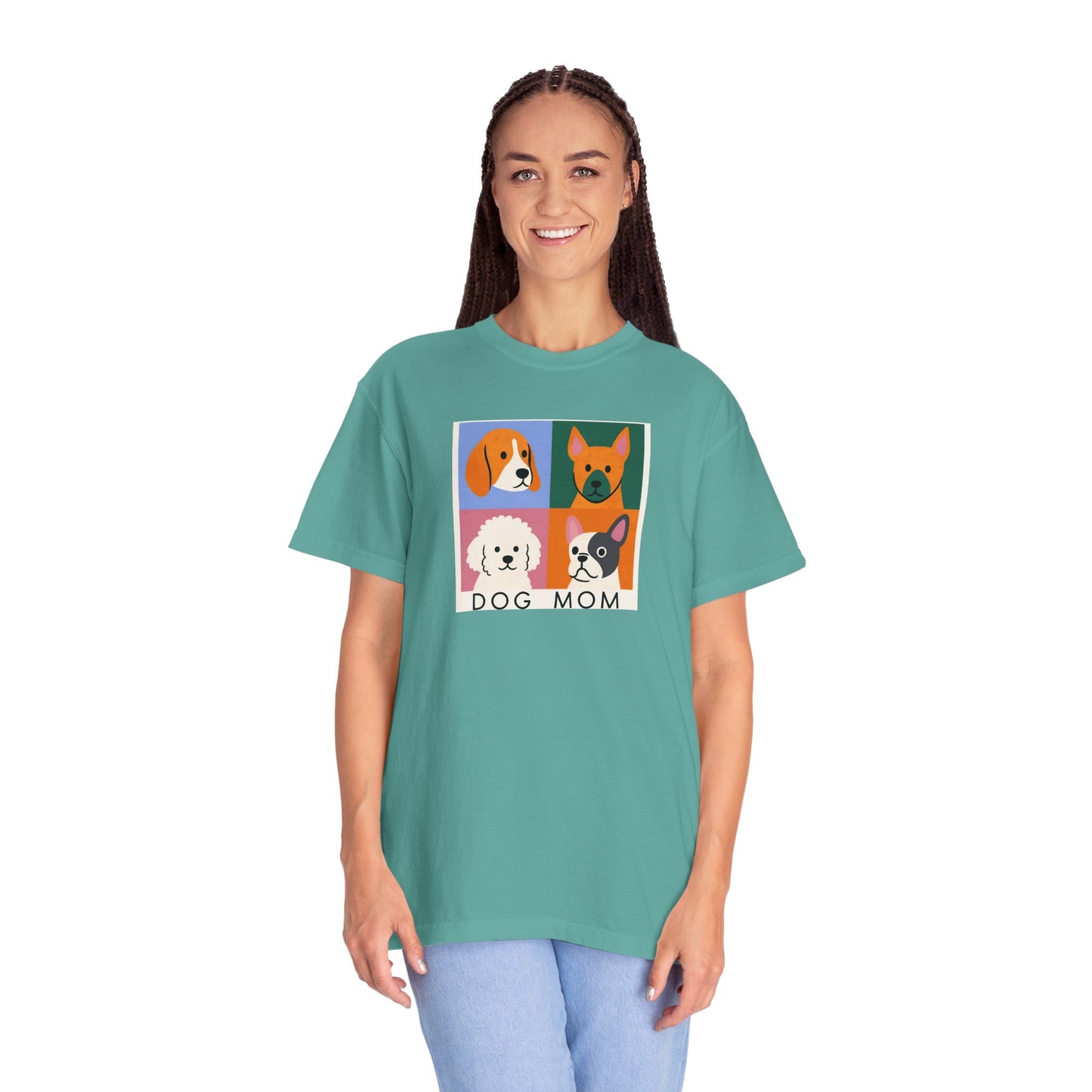 Dog Mom T-shirt - Unisex Garment-Dyed Tee for Dog Lovers