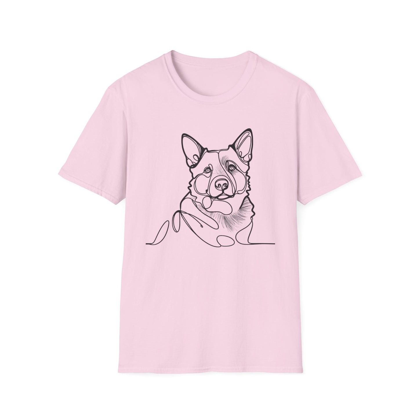 🖤 True Grit – Blue Heeler Line Art Tee – Minimalist Dog Outline Design
