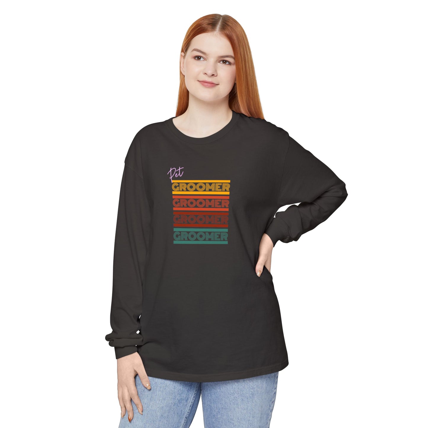 Unisex Long Sleeve T-Shirt - Retro Groomer Graphic Tee