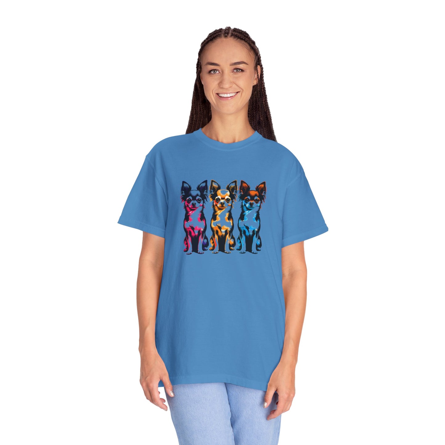 Colorful Chihuahua T-Shirt - Fun & Stylish Unisex Garment-Dyed Tee