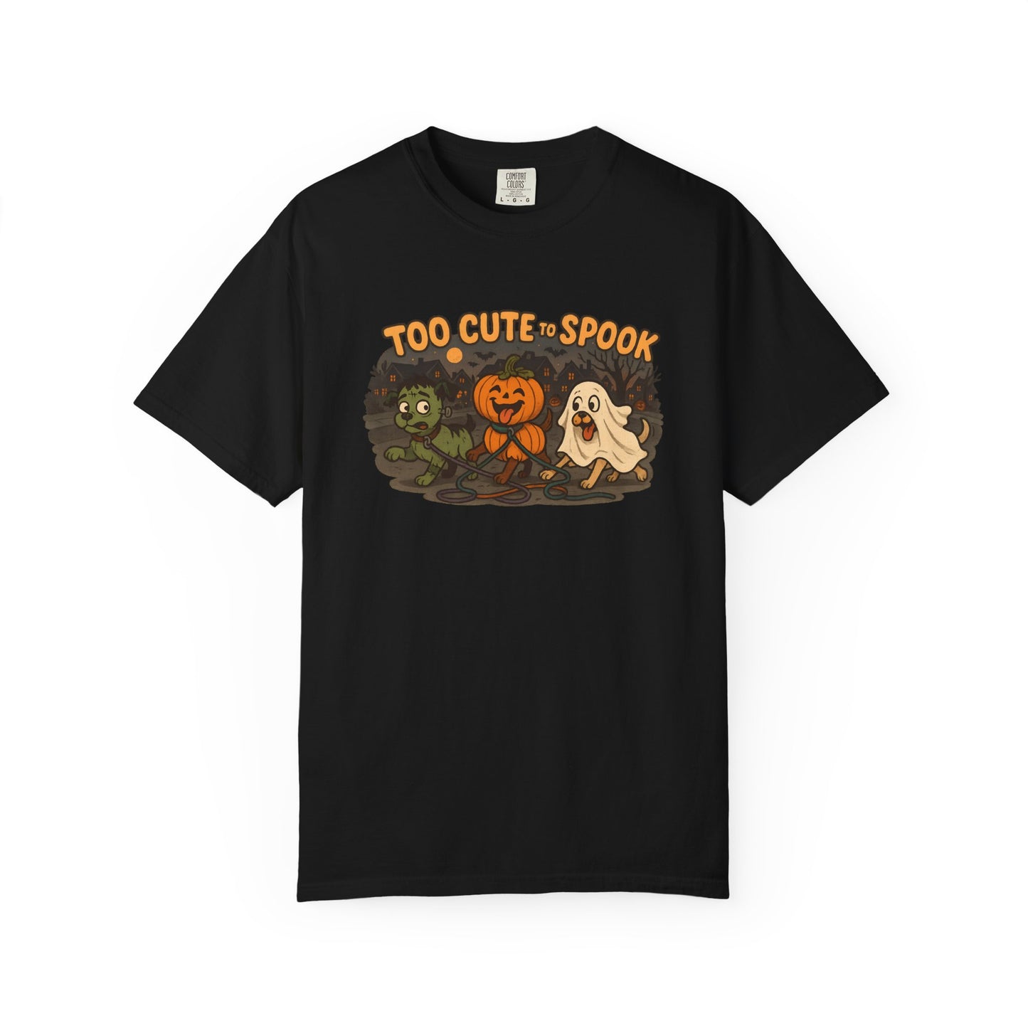Halloween-Themed Unisex Garment-Dyed T-Shirt, Cute Spooky Tee for Fall, Perfect for Halloween Parties and Casual Wear