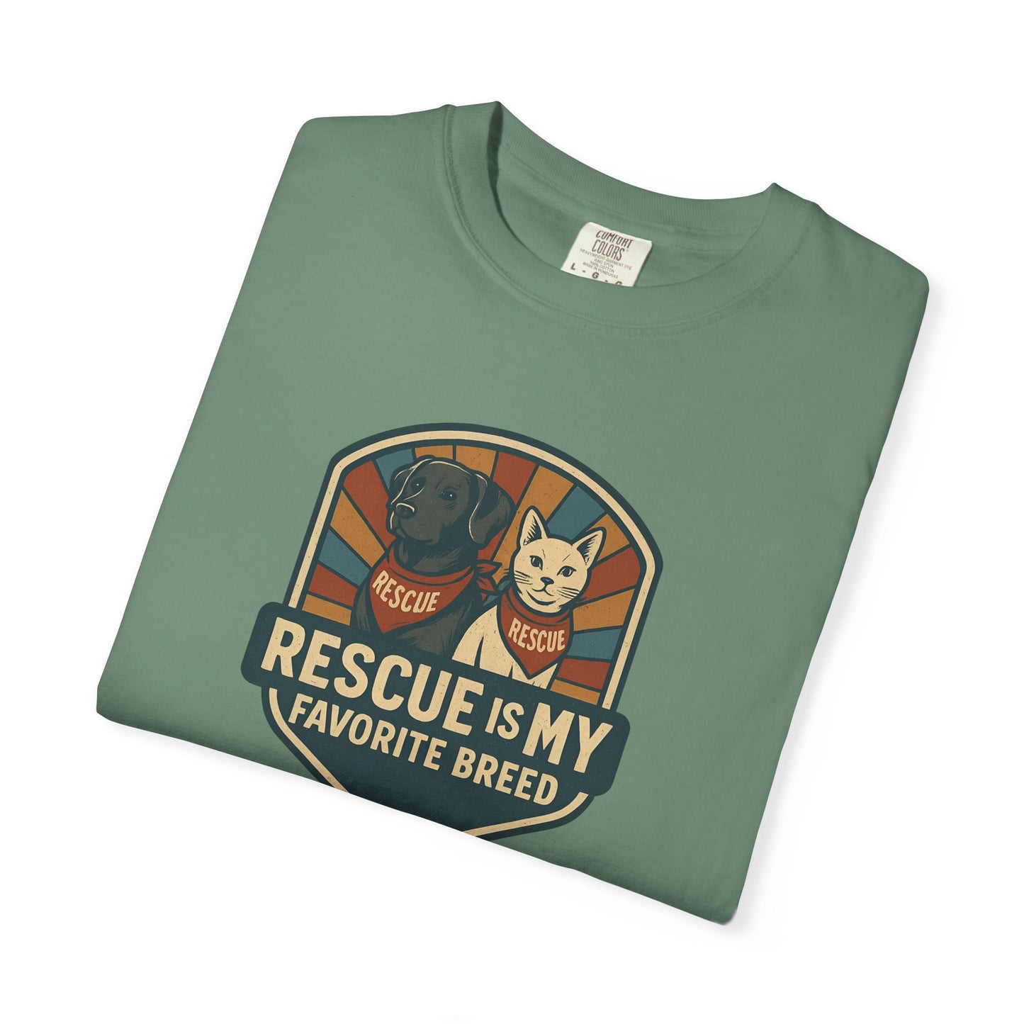 Rescue is My Favorite Breed T-Shirt, Unisex Animal Lover Tee, Pet Adoption Gift, Casual Wear, Dog Lover Shirt, Gift for Him/Her