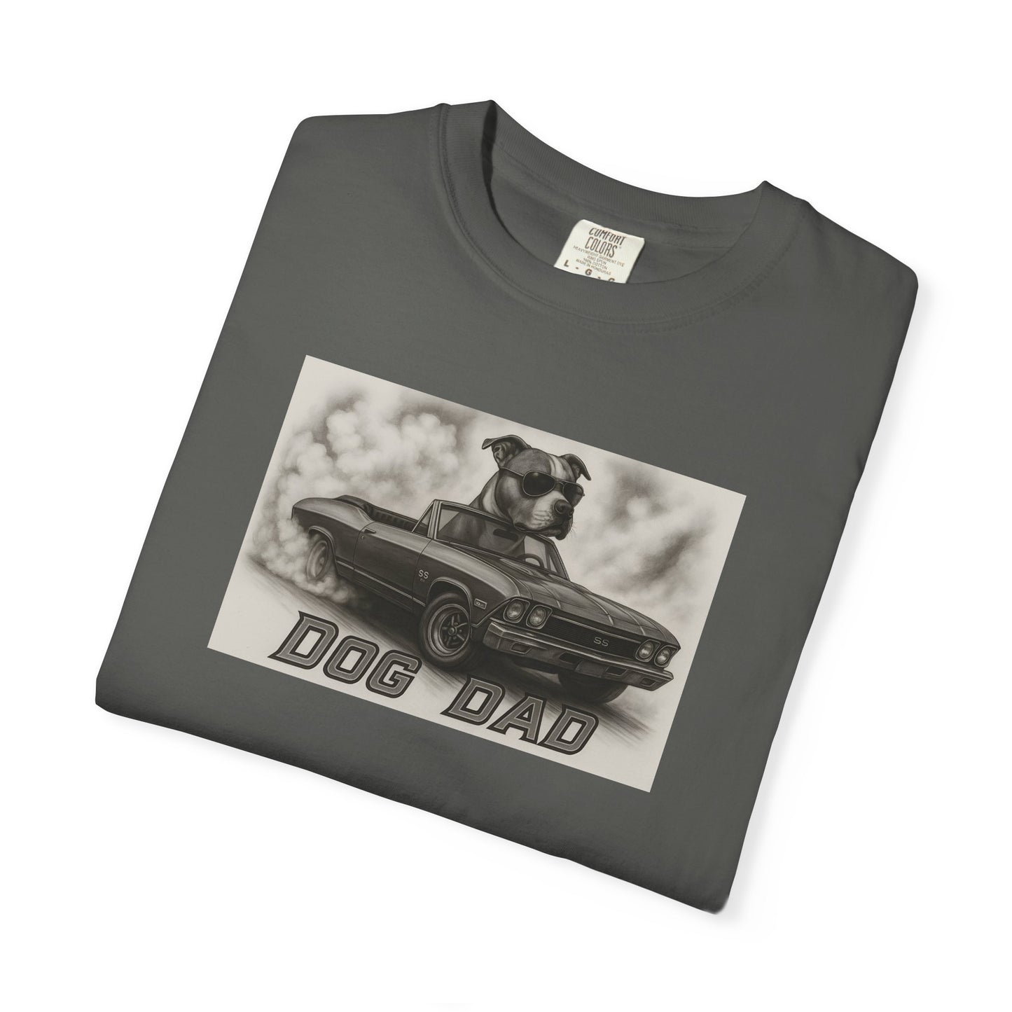 Dog Dad - American Staffordshire Terrier - Cool Dogs in Cool Cars T-Shirt Collection | Funny Dog Lover Apparel for Men