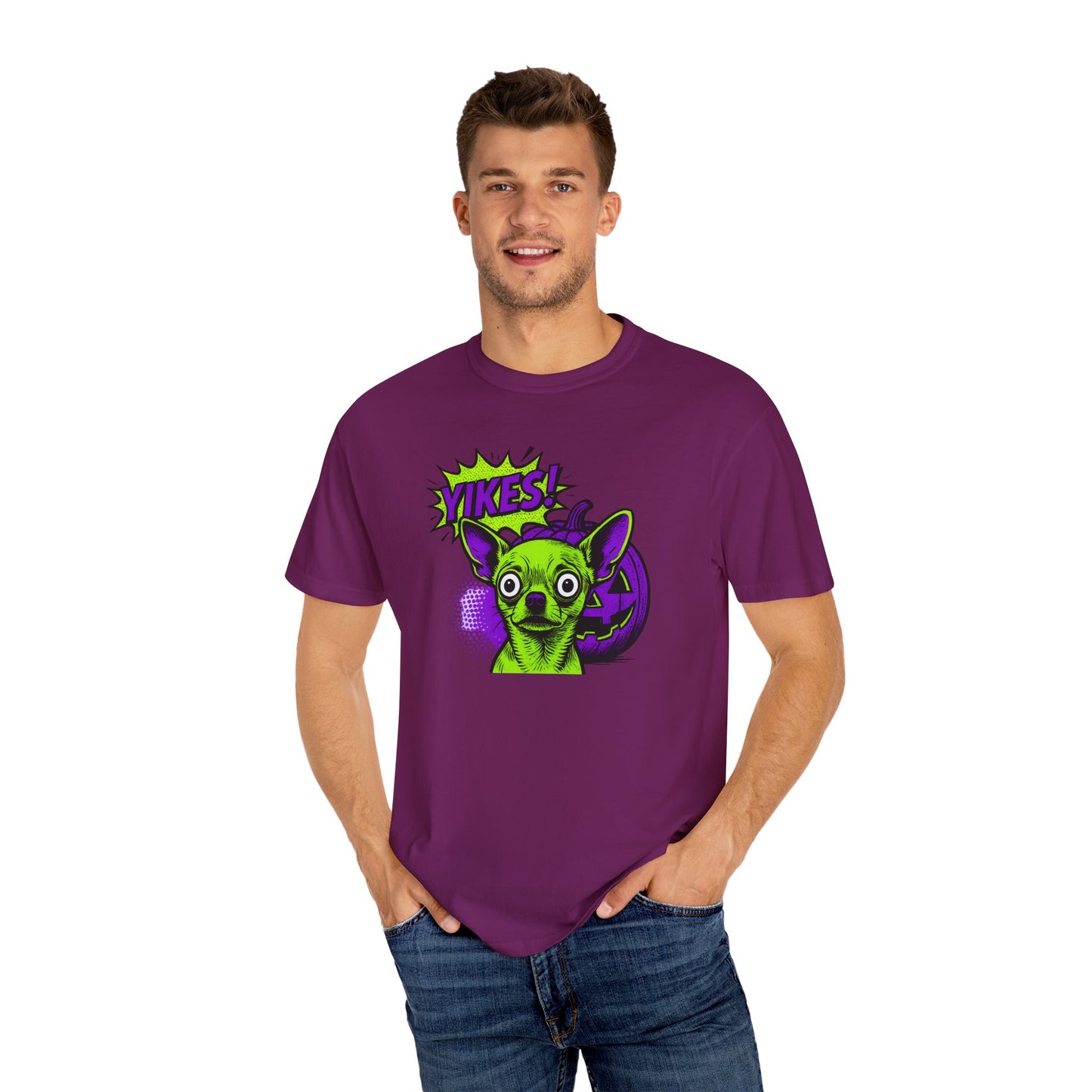Yikes! Spooky Greens Unisex T-Shirt, Funny Halloween Shirt, Gift for Goth Lovers, Unique Graphic Tee, Statement Top