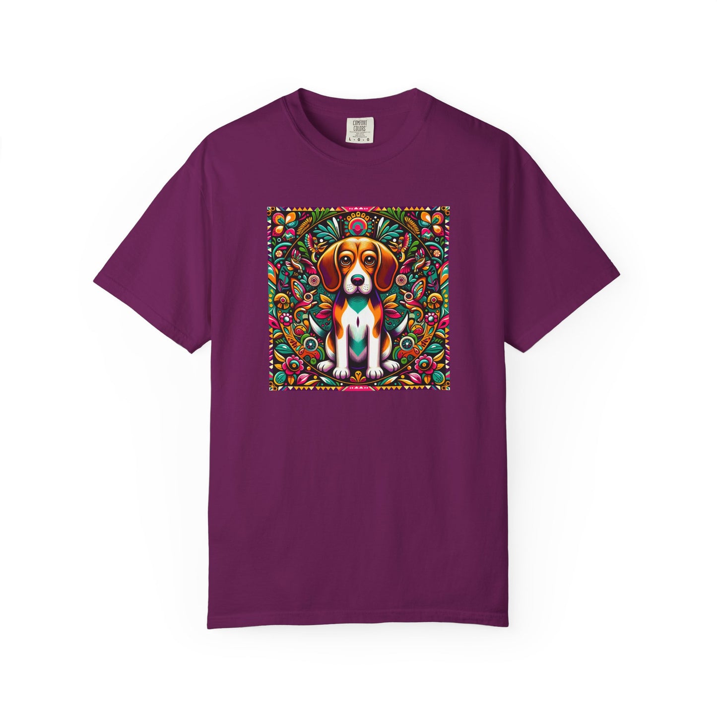 Vibrant Dog Art Unisex Garment-Dyed T-Shirt | Colorful Canine Design
