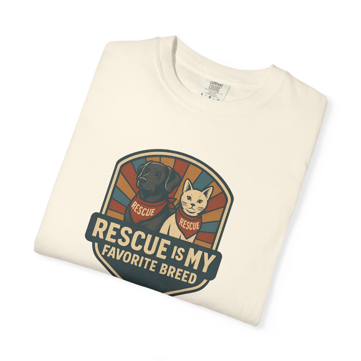 Rescue is My Favorite Breed T-Shirt, Unisex Animal Lover Tee, Pet Adoption Gift, Casual Wear, Dog Lover Shirt, Gift for Him/Her