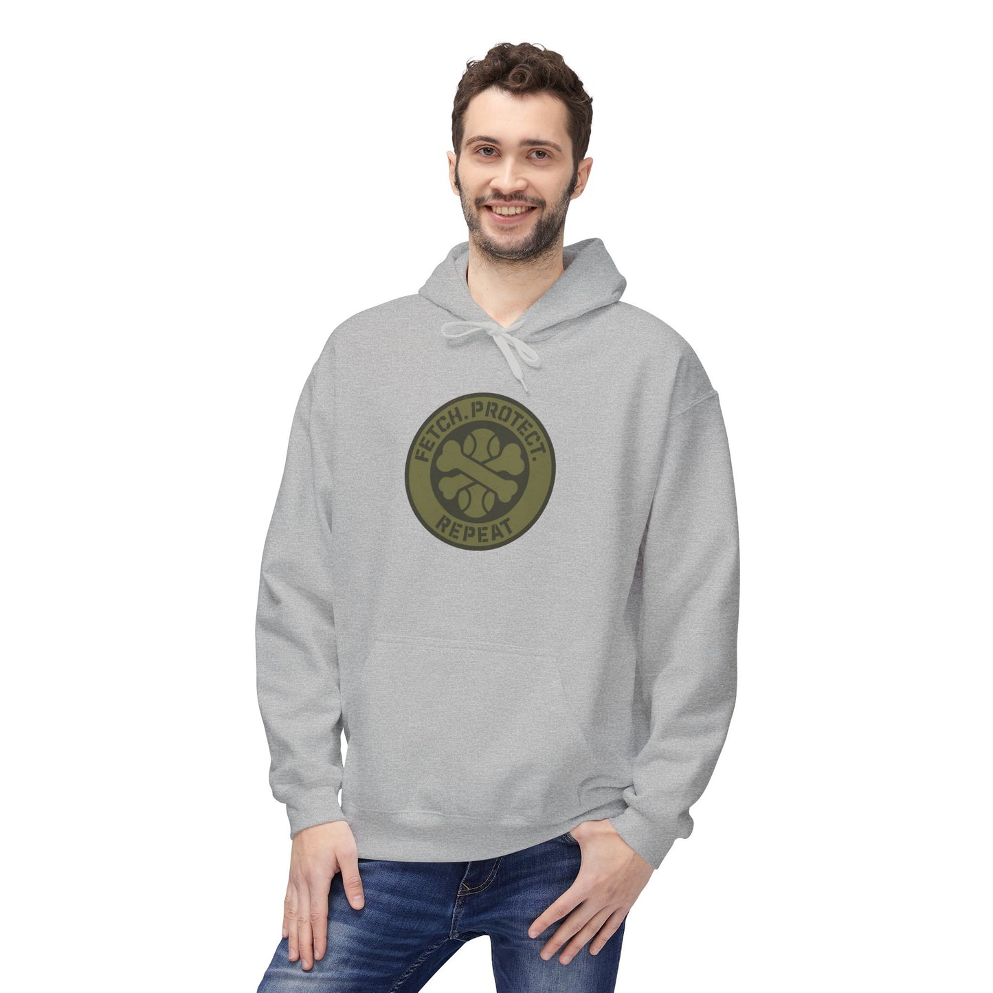 Dog Dad Fleece Hoodie, Unisex Softstyle Hooded Sweatshirt, Perfect Gift for Dog Lovers, Comfortable and Stylish