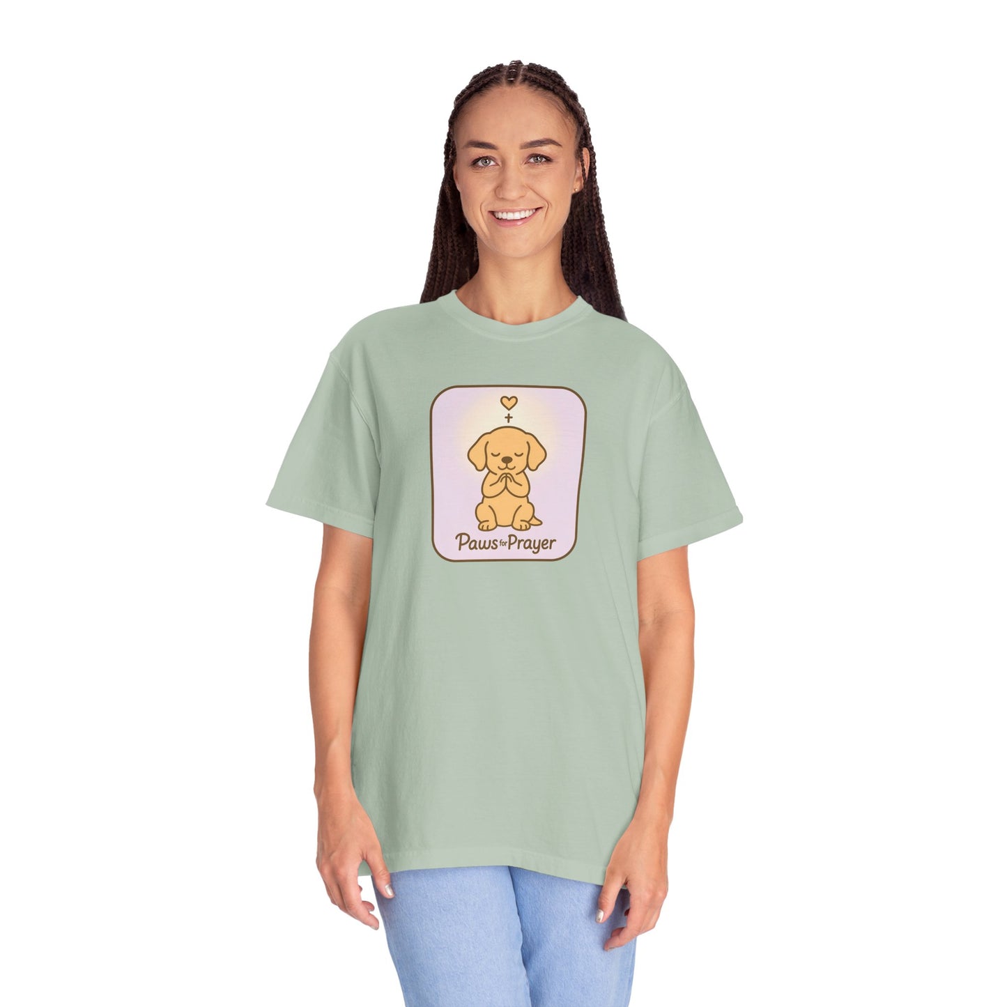 Prayerful Paws Unisex T-Shirt, Dog Lover Gift, Cute Pet Tee, Animal Prayer Shirt, Casual Animal Tees, Gift for Dog Owners