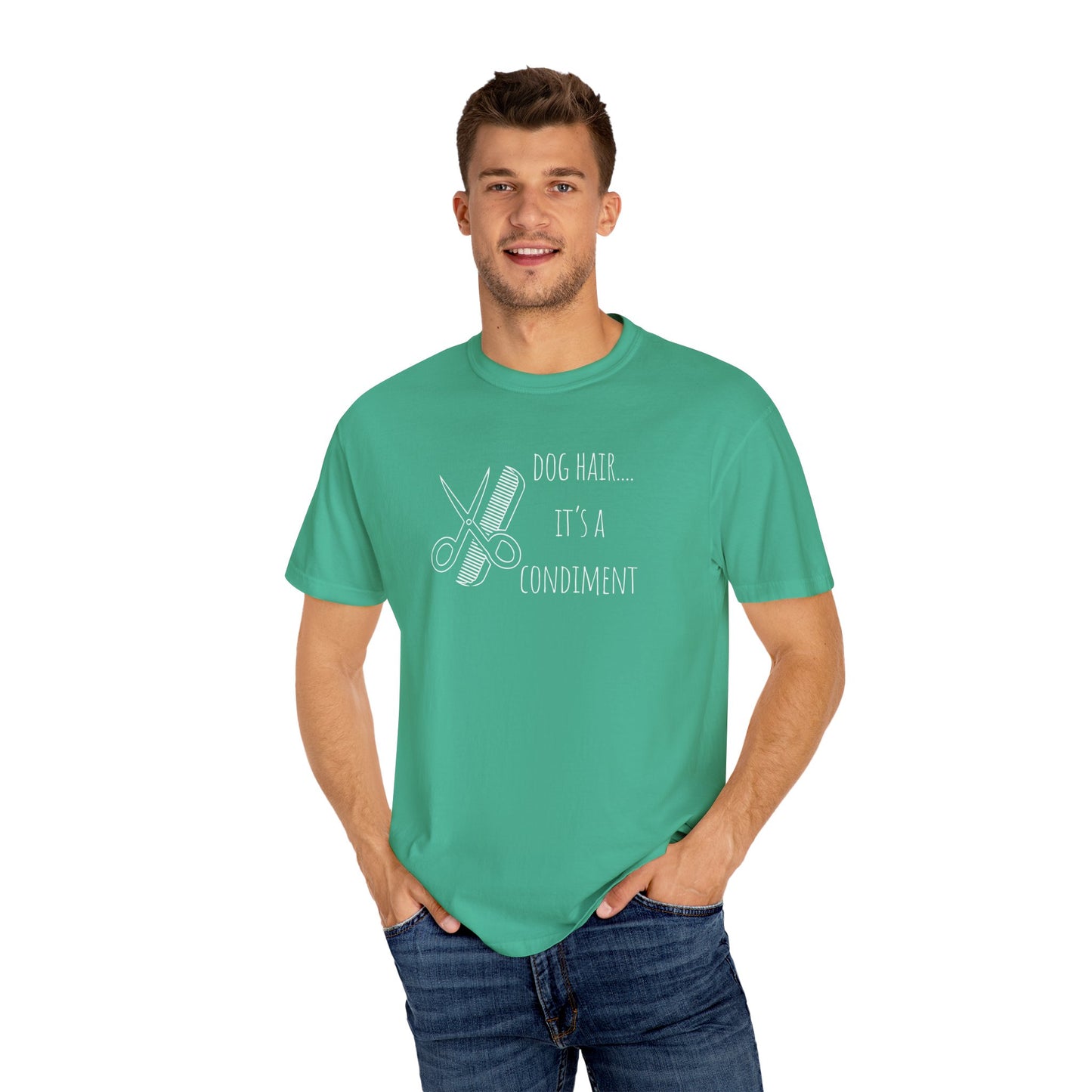 Dog Lover Unisex T-shirt - 'Dog Hair... It's a Condiment'