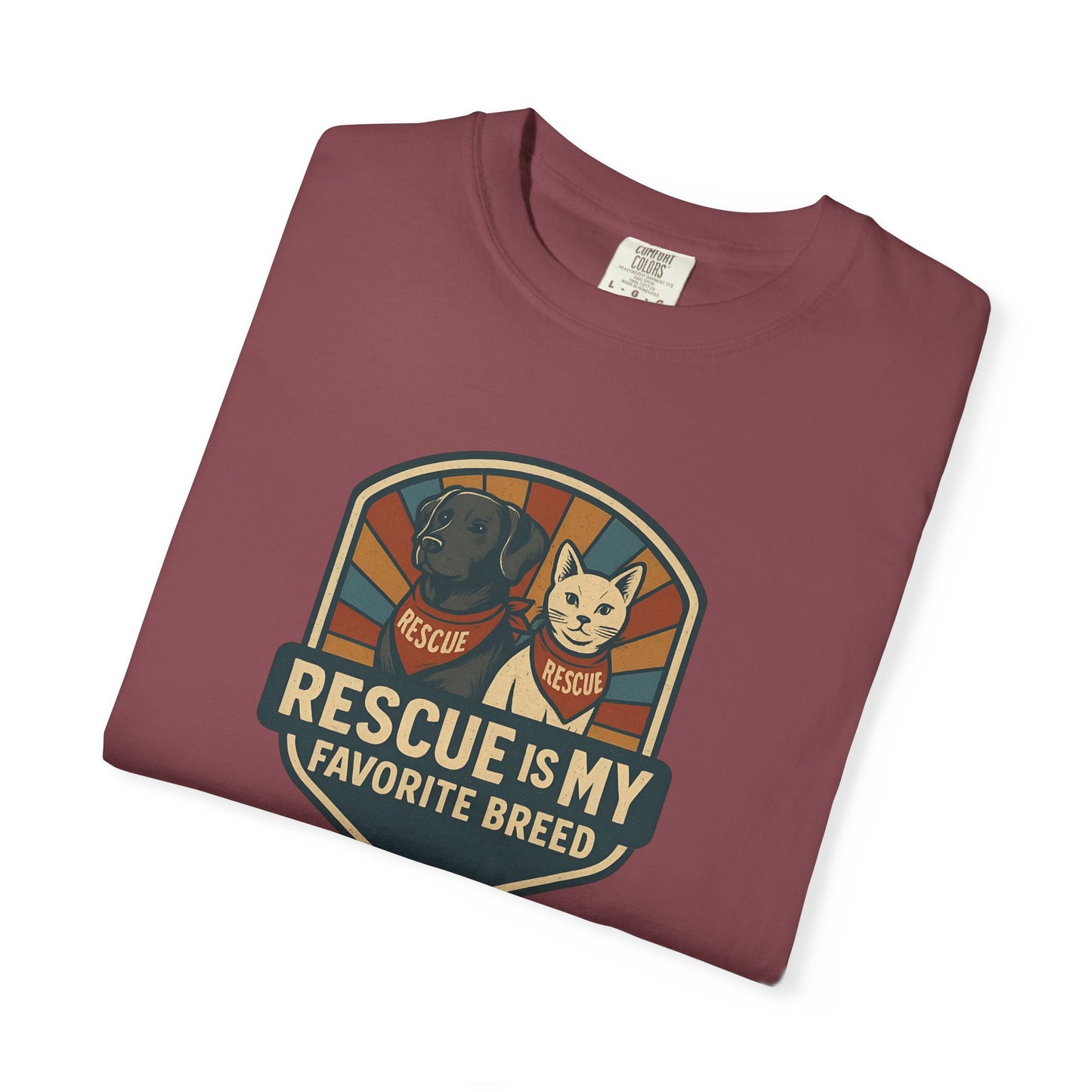 Rescue is My Favorite Breed T-Shirt, Unisex Animal Lover Tee, Pet Adoption Gift, Casual Wear, Dog Lover Shirt, Gift for Him/Her