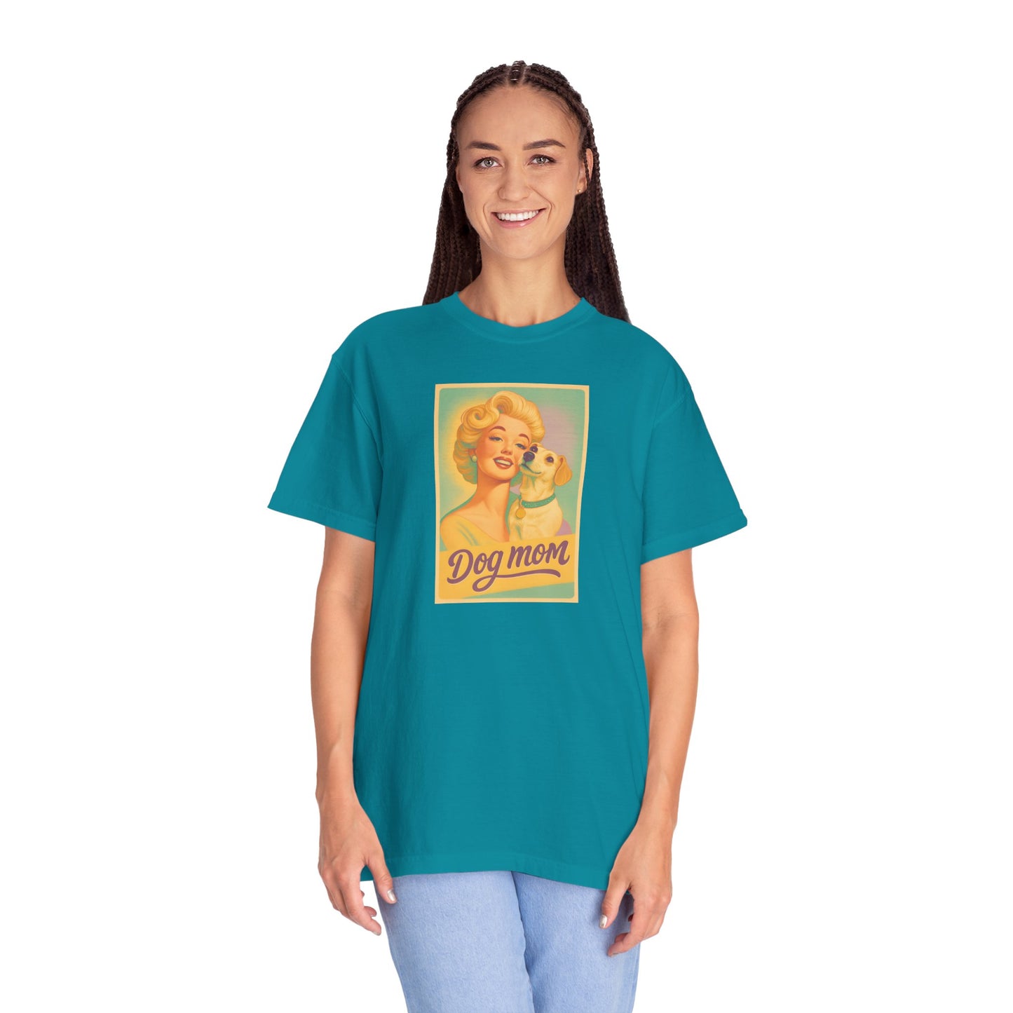 Vintage Dog Mom T-shirt - Unisex Garment-Dyed Tee for Dog Lovers