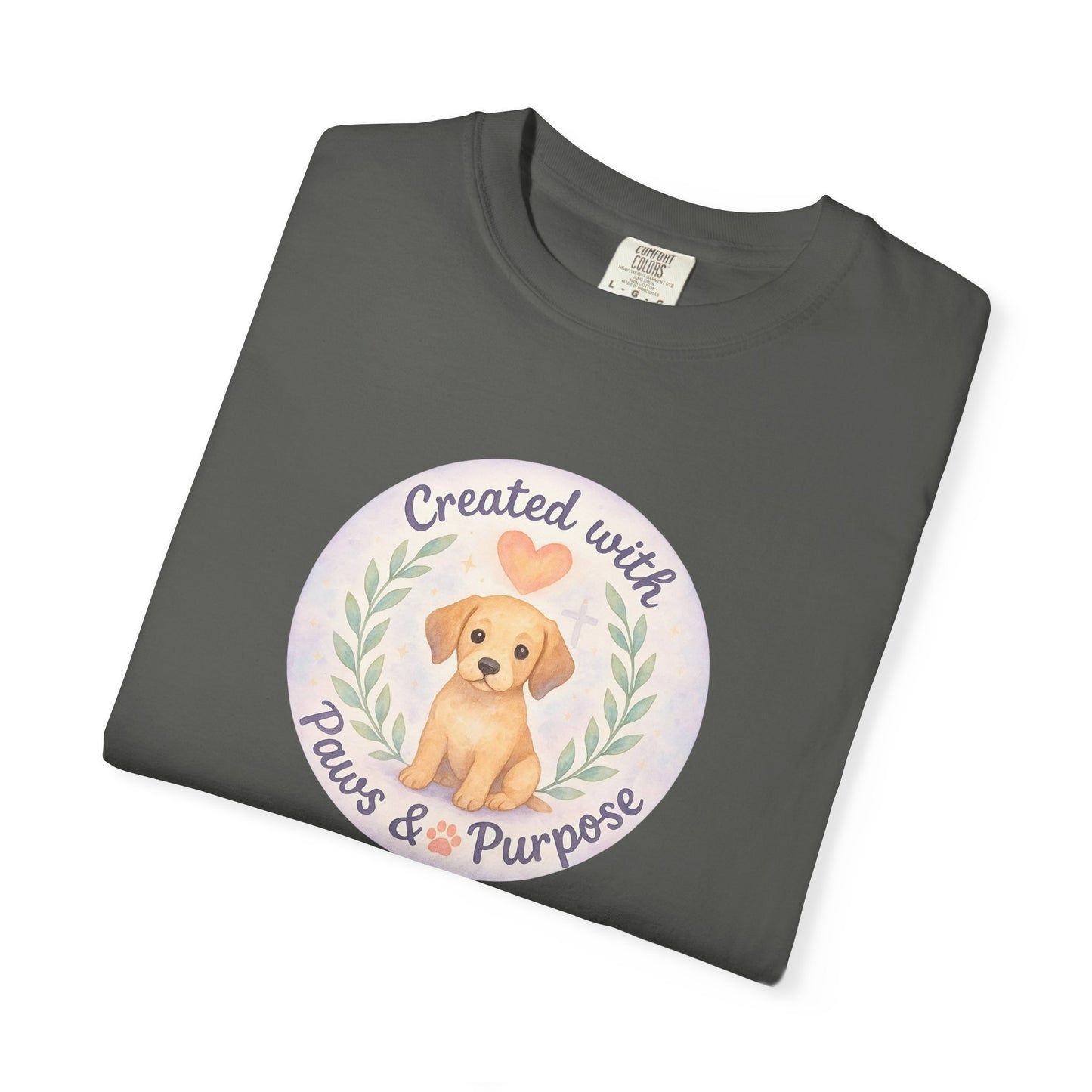Created with Paws & Purpose T-Shirt, Pet Lover Gift, Dog Lover Apparel, Animal Rescue Support, Unique Gifts for Dog Owners