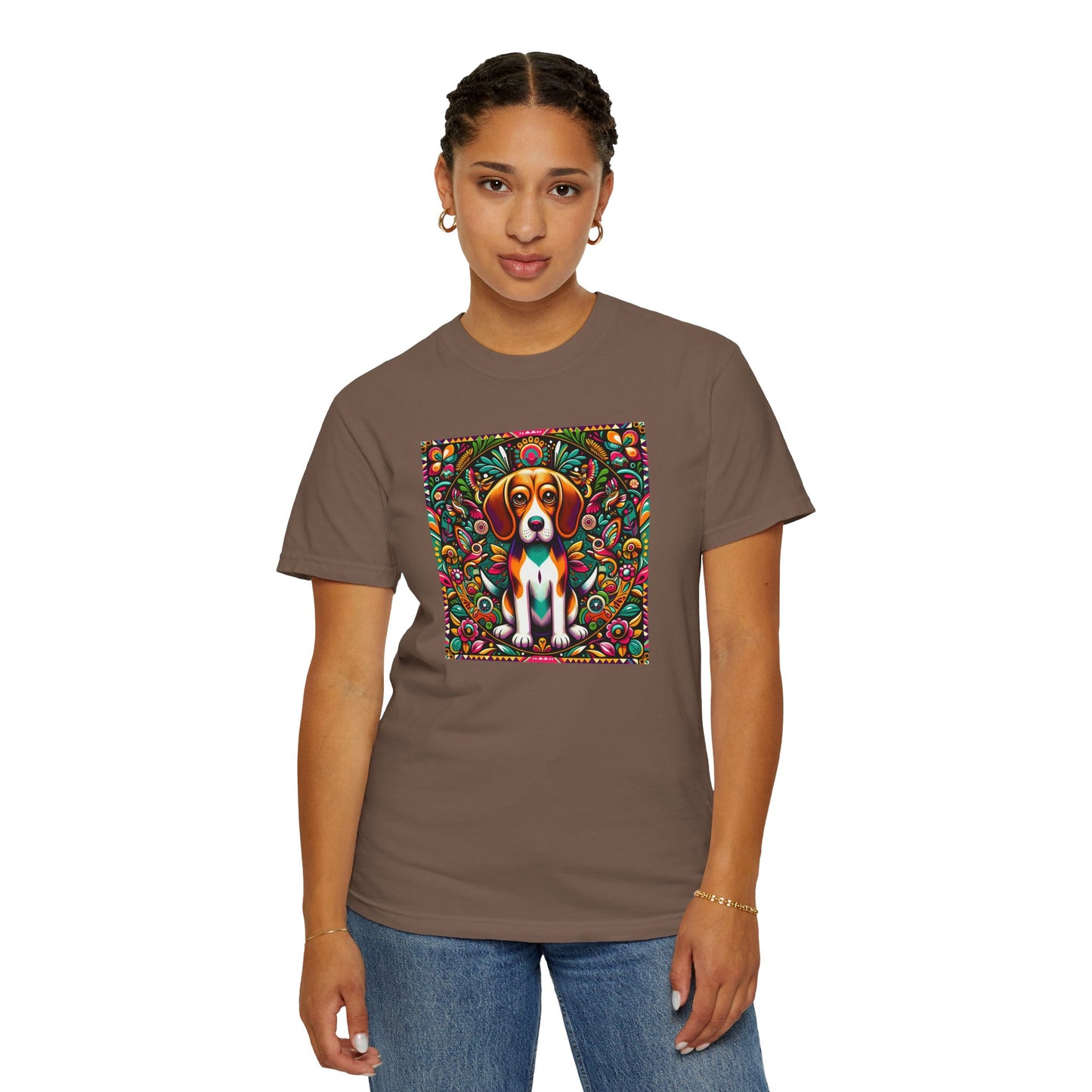 Vibrant Dog Art Unisex Garment-Dyed T-Shirt | Colorful Canine Design