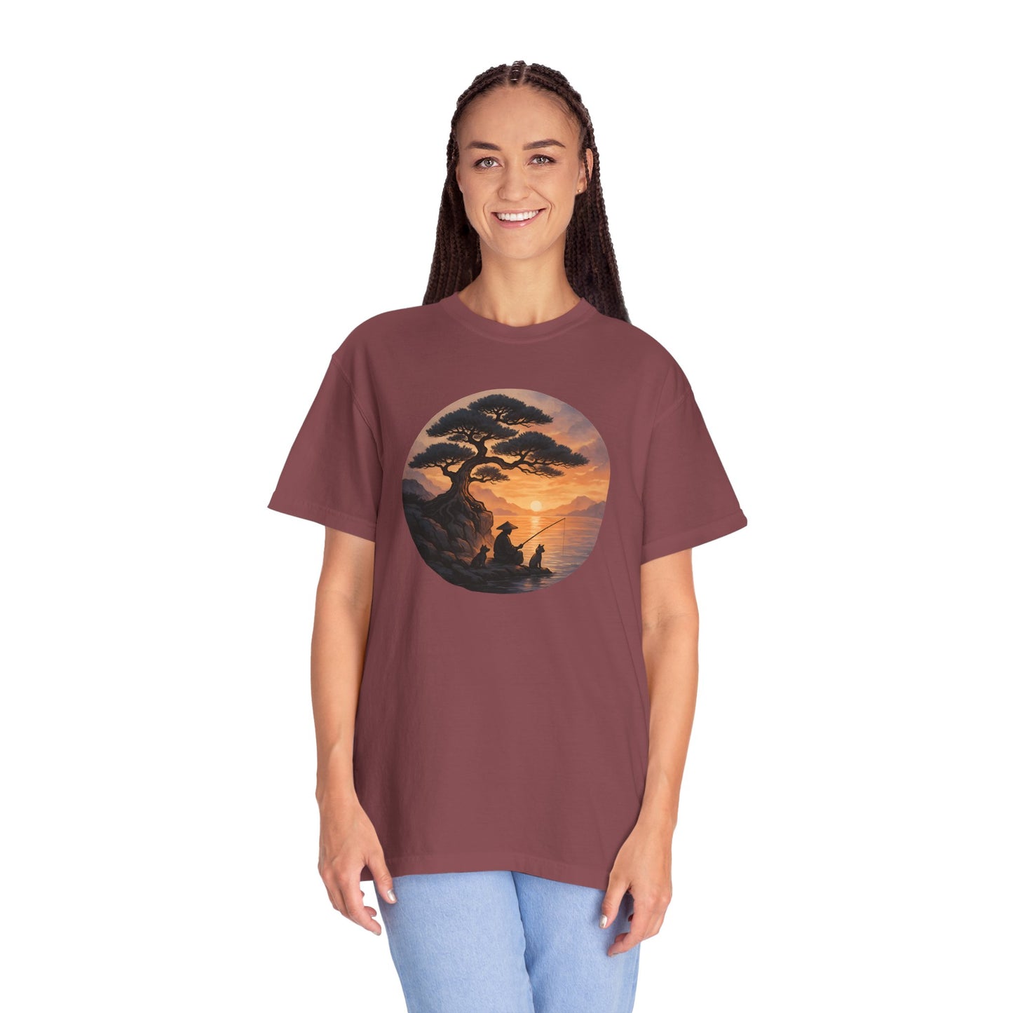 Vintage Sunset Fisherman Unisex T-shirt