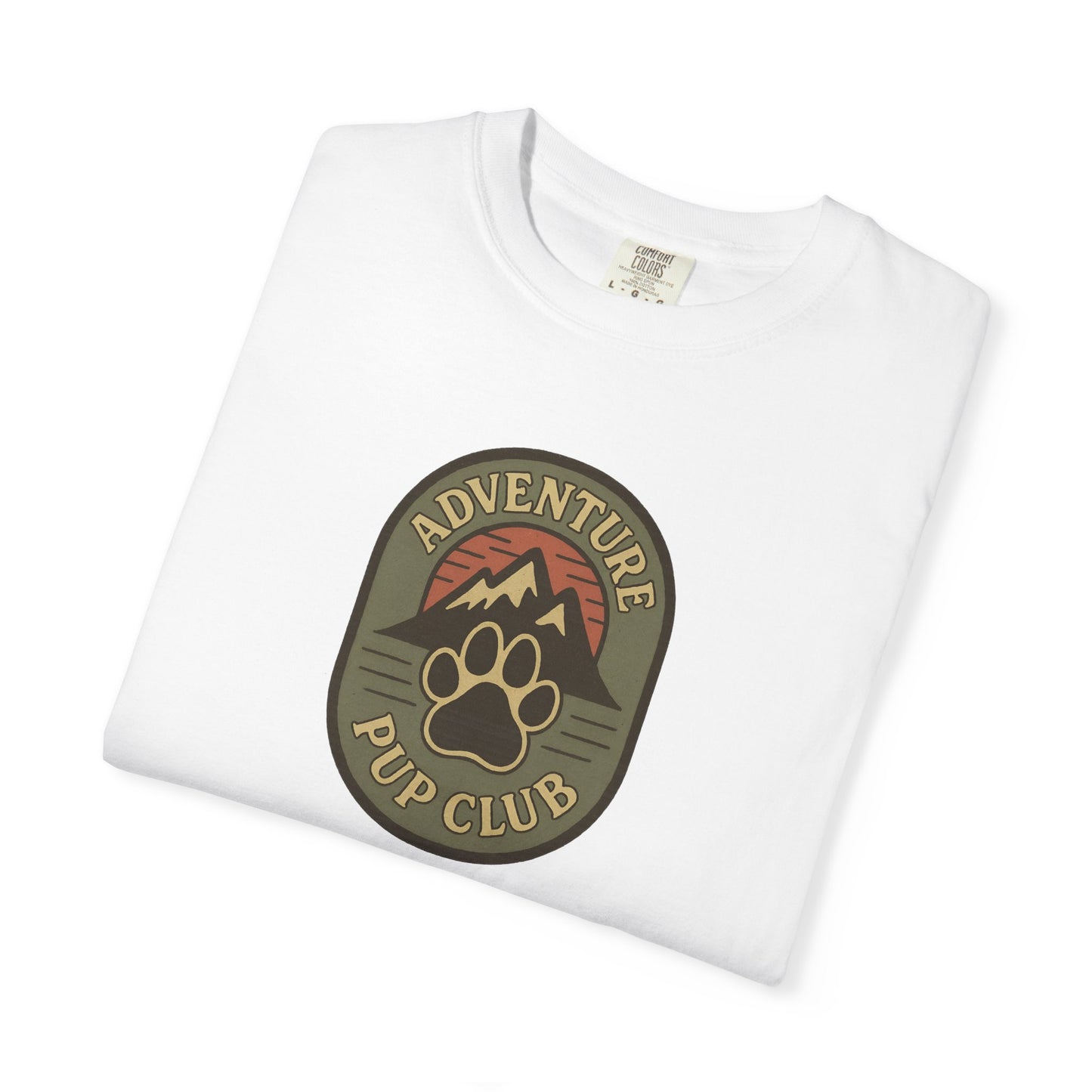 Adventure Pup Club Unisex Garment-Dyed T-Shirt, Dog Lover Gift, Outdoor Adventure Apparel, Pet Club Tee, Nature Lover Shirt