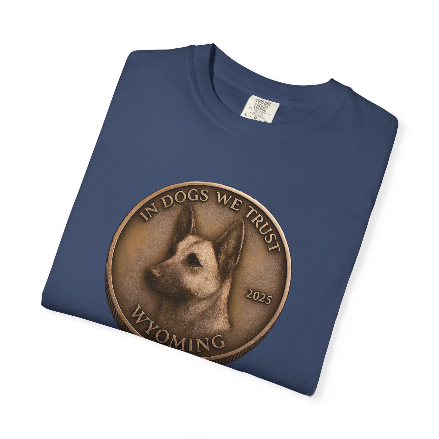 Wyoming State Coin T-Shirt Collection - Proud Dog Breed Illustrations