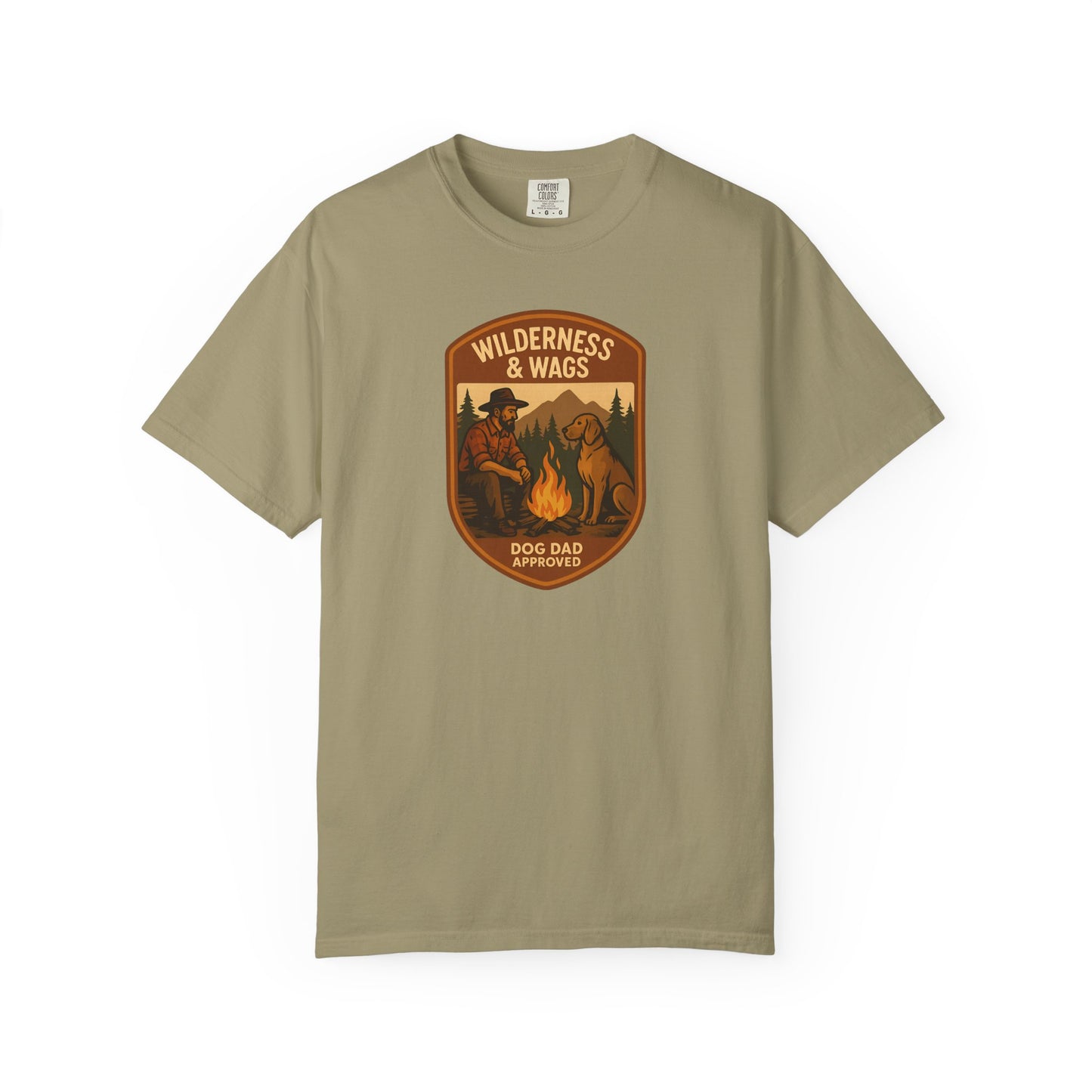 Wilderness & Wags Dog Dad Unisex T-Shirt, Dog Lover Gift, Camping Tee, Father’s Day Apparel, Nature-Inspired Shirt