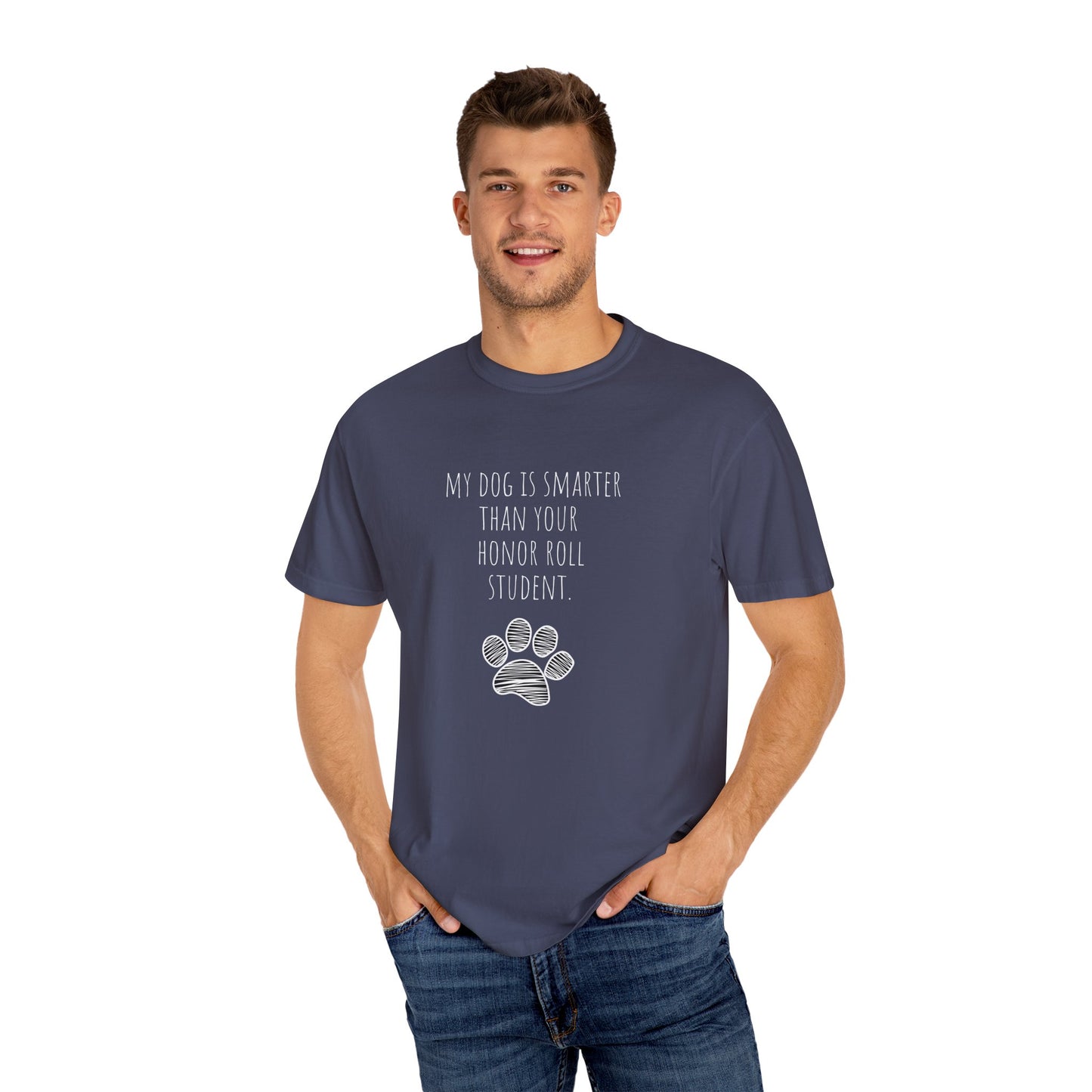 Unisex Dog Lover T-Shirt - "My Dog Is Smarter Than Your Honor Roll Student" - Perfect Gift for Pet Parents