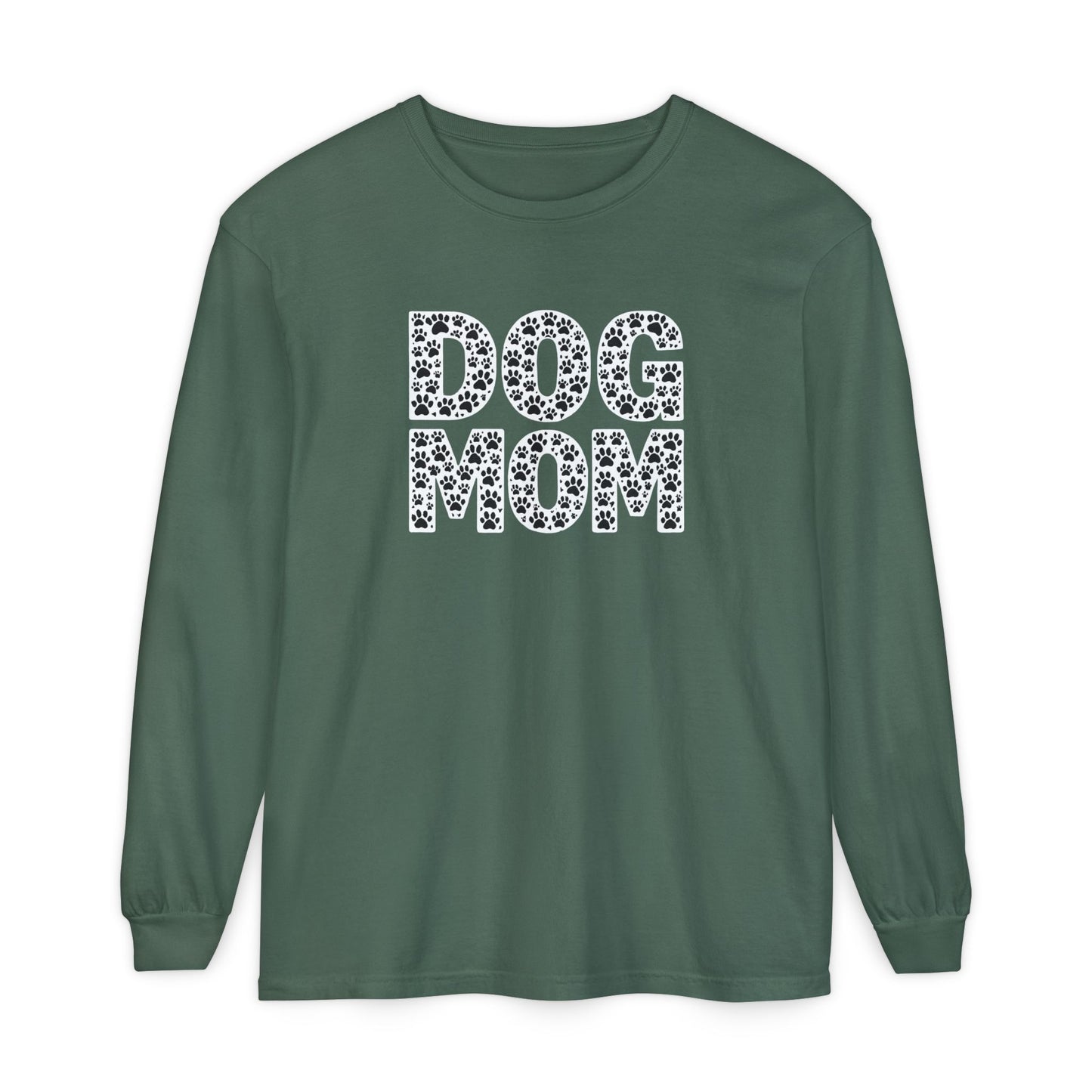Dog Mom Long Sleeve T-Shirt, Gift for Dog Lovers, Casual Wear, Pet Owner Apparel, Unisex Dog Themed Clothing