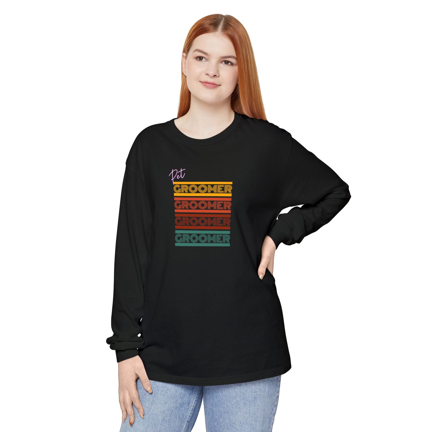 Unisex Long Sleeve T-Shirt - Retro Groomer Graphic Tee