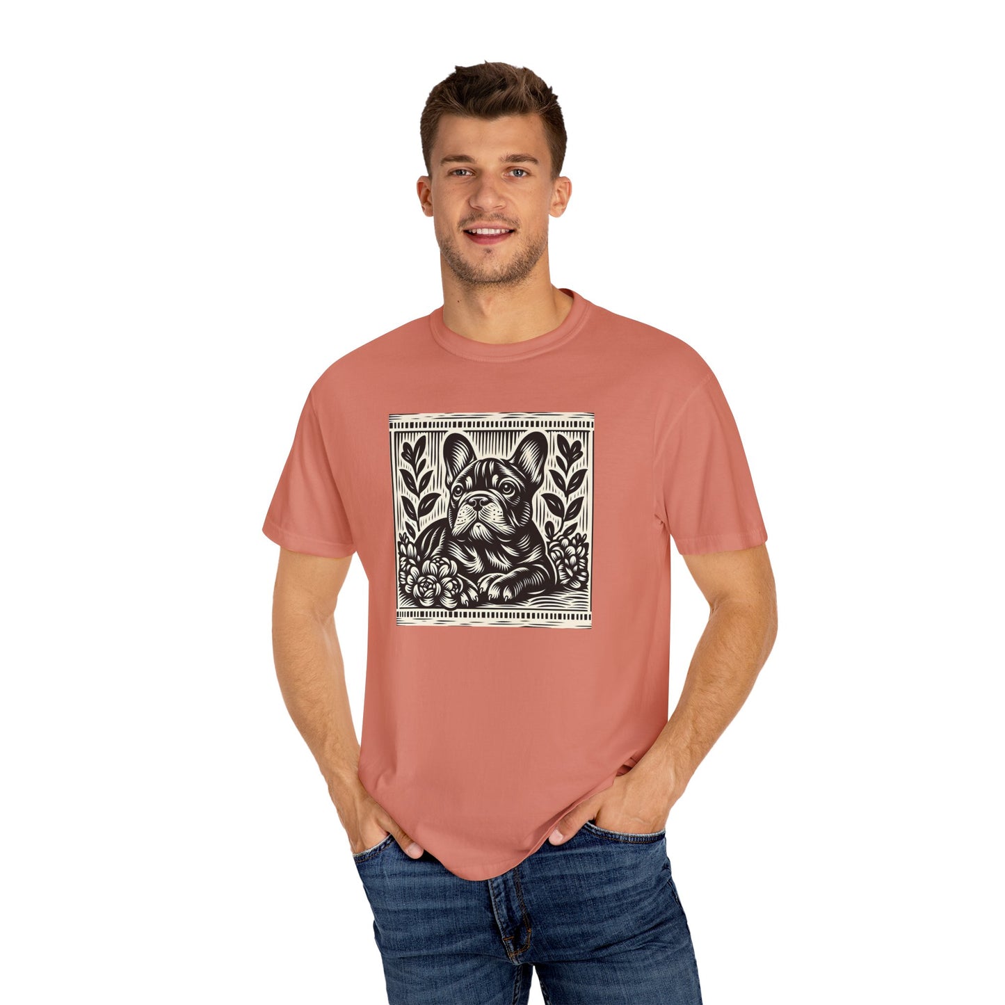 French Bulldog Vintage Graphic T-Shirt - Unisex Garment-Dyed Tee