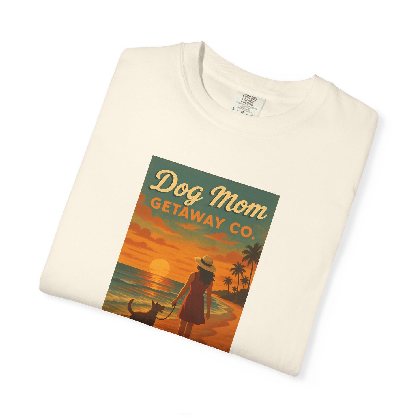 Dog Mom Sunset Tee, Unisex T-Shirt, Dog Lover Gift, Summer Vacation Shirt, Pet Parent Apparel, Casual Everyday Wear