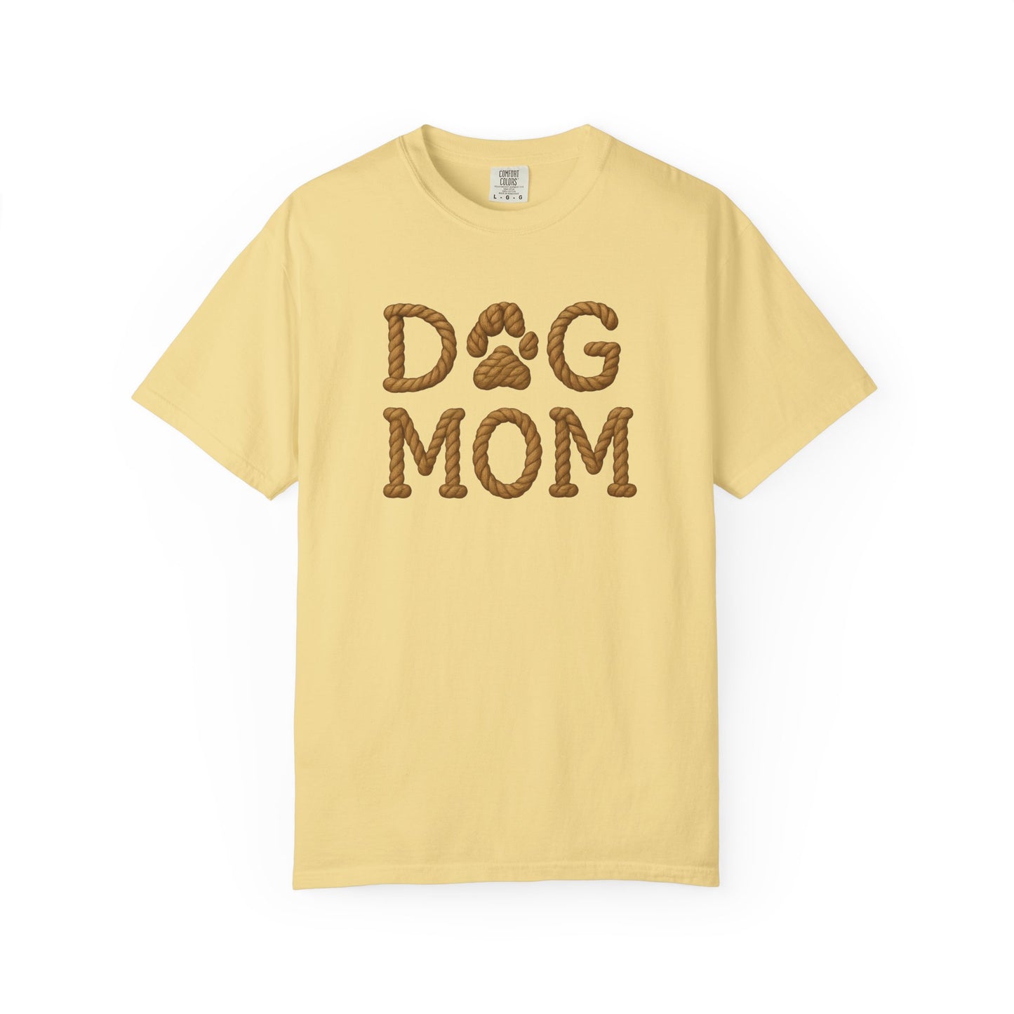 Dog Mom Garment-Dyed T-Shirt, Unisex Pet Lover Tee, Gift for Dog Owners, Casual Wear, Dog Themed Apparel, Animal Lover Clothing