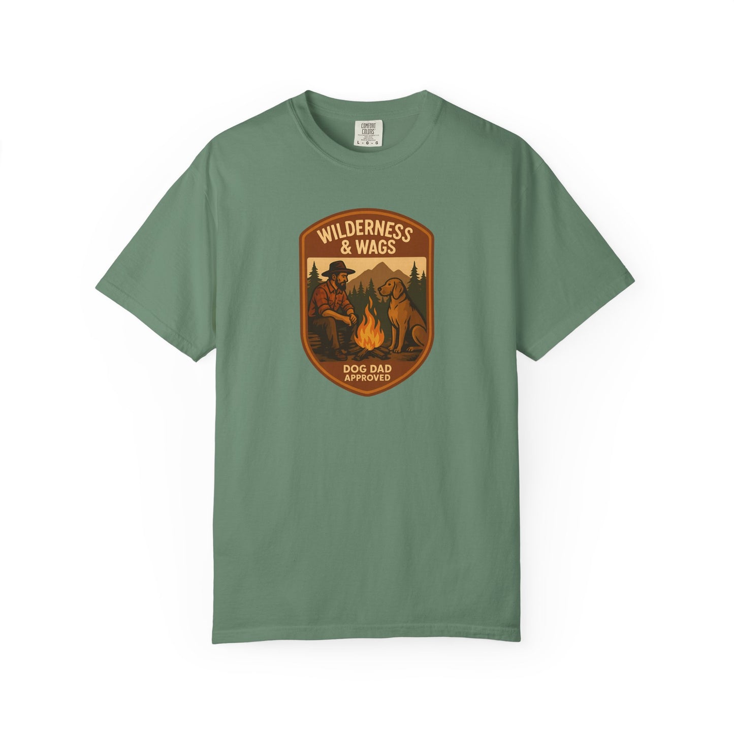 Wilderness & Wags Dog Dad Unisex T-Shirt, Dog Lover Gift, Camping Tee, Father’s Day Apparel, Nature-Inspired Shirt