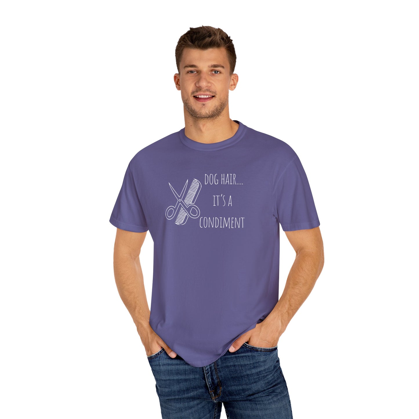 Dog Lover Unisex T-shirt - 'Dog Hair... It's a Condiment'