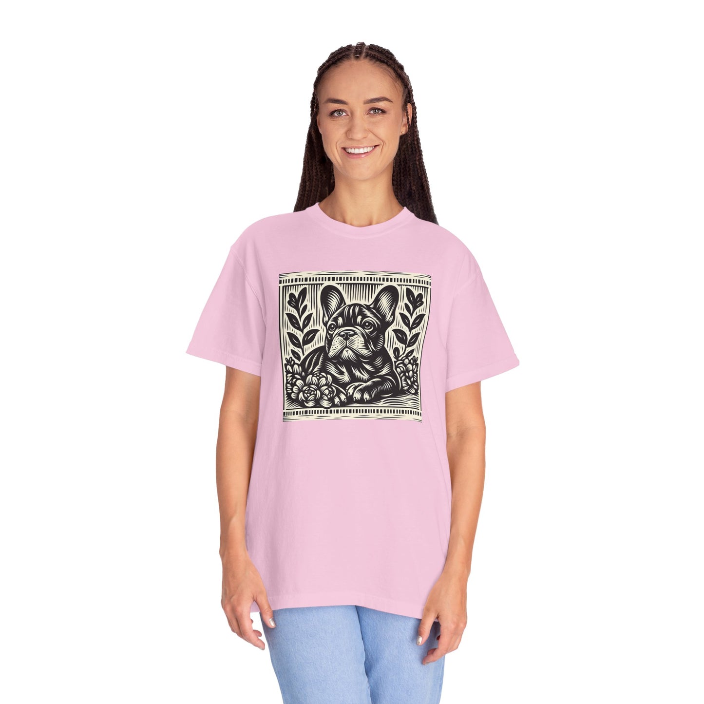 French Bulldog Vintage Graphic T-Shirt - Unisex Garment-Dyed Tee
